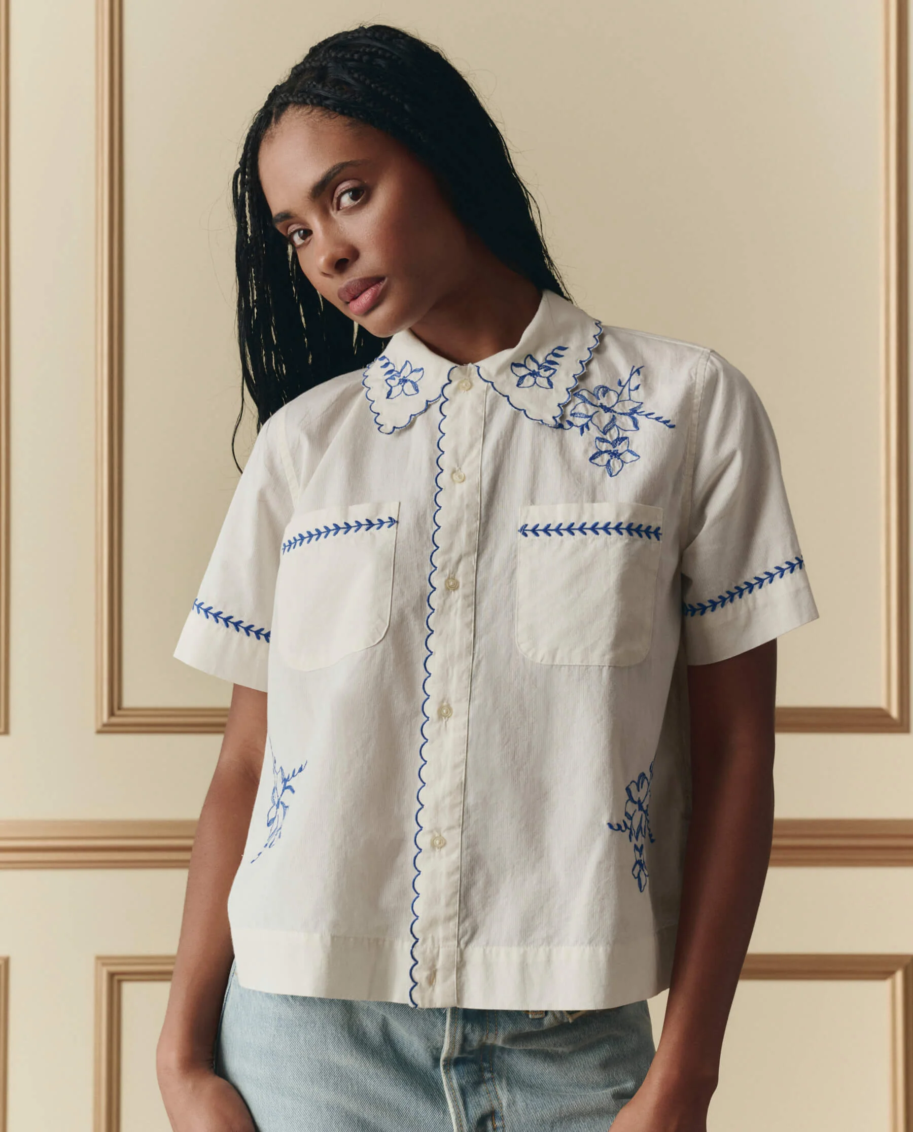 1041-the-bowling-shirt-w-hanky-embroidery.-cream-1.webp The Bowling Shirt W/ Hanky Embroidery. -- Cream