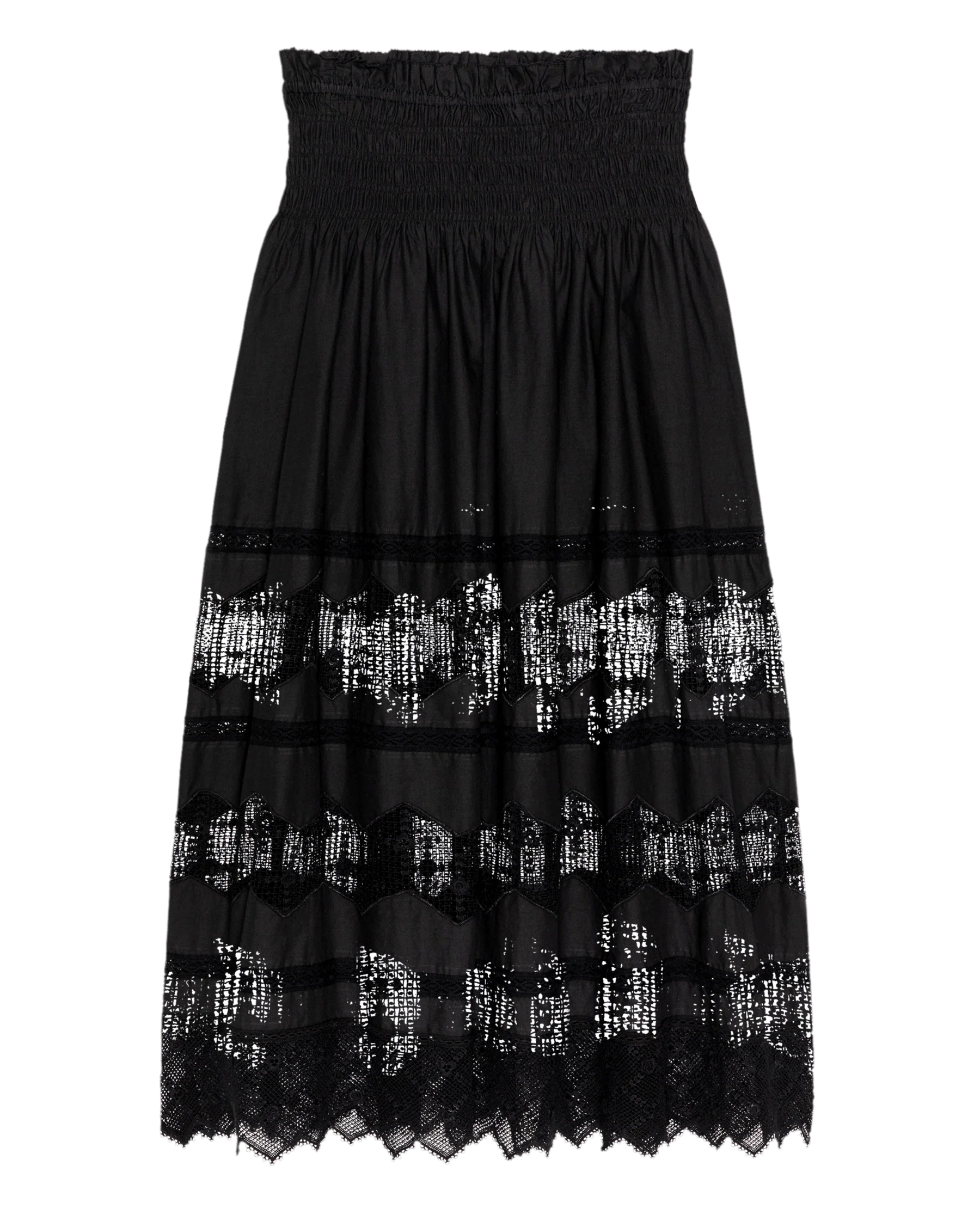 The Rosette Crochet Canary Skirt. -- Black