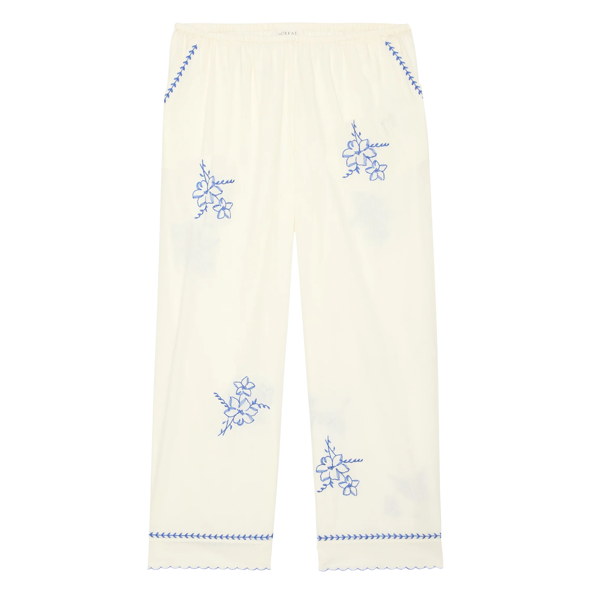 1116-the-weekend-pant-w-hanky-embroidery.-cream-6.webp The Weekend Pant W/ Hanky Embroidery. -- Cream