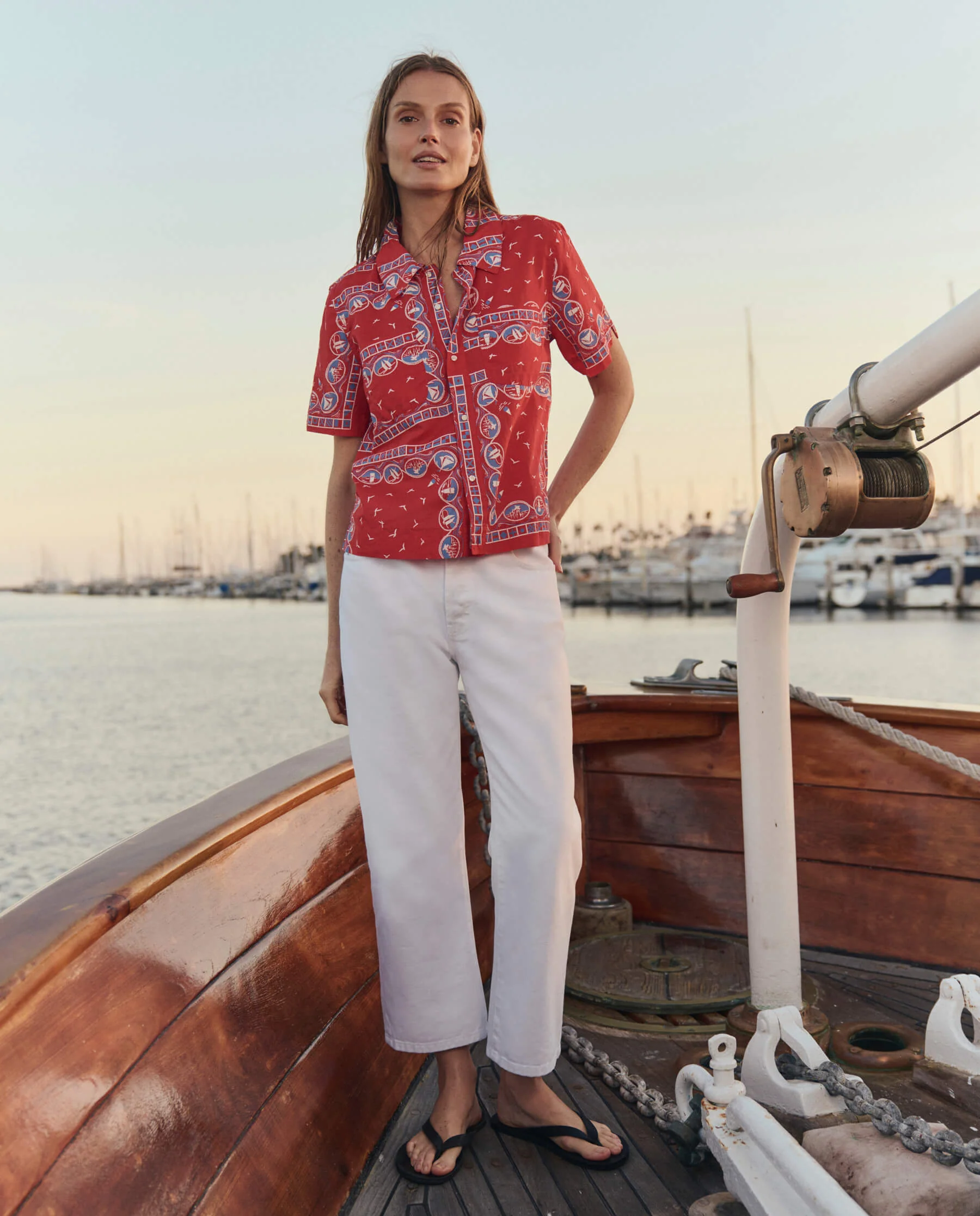 The Postcard Shirt. -- Red Sailboat Bandana