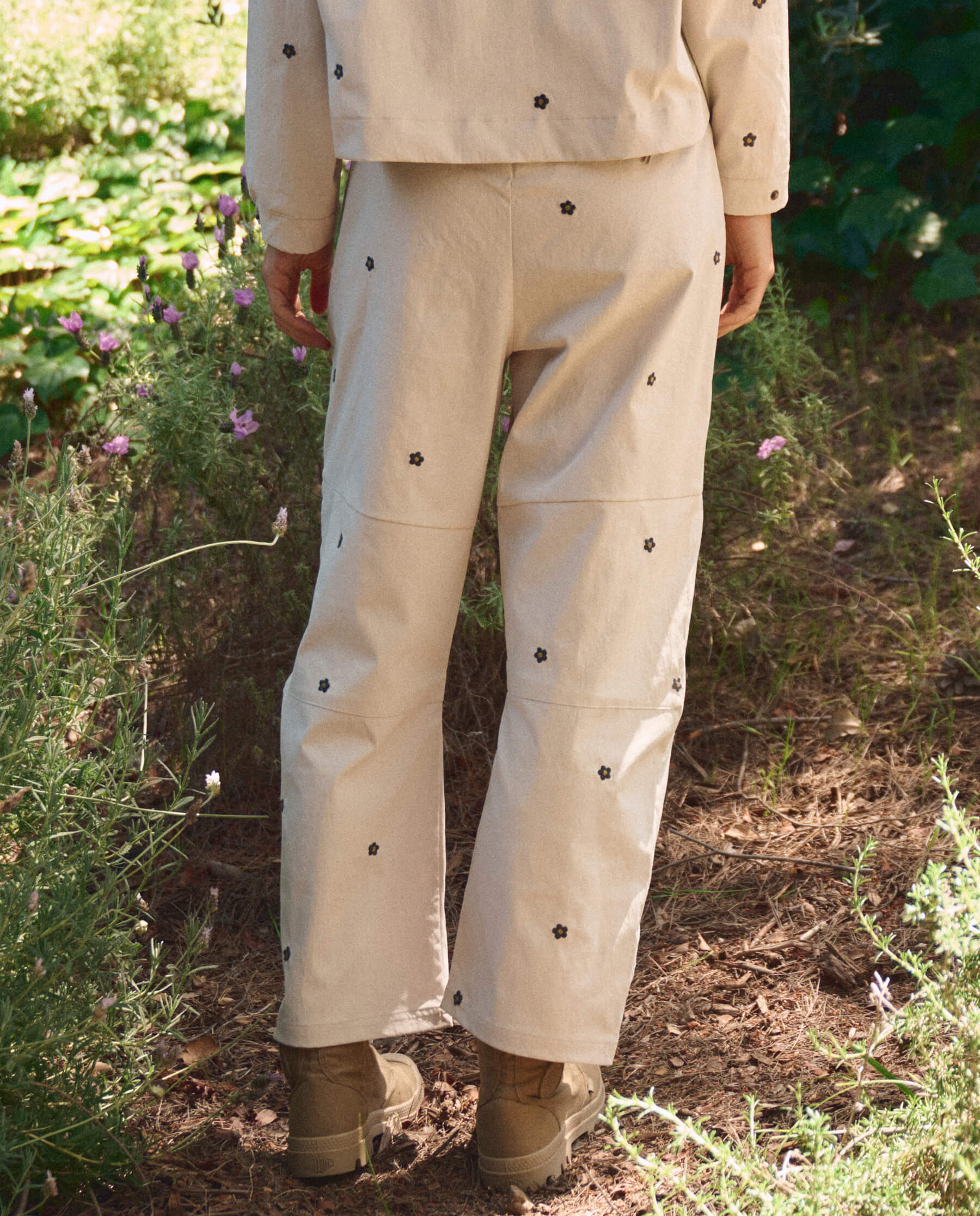 1126-the-embroidered-outpost-pant.-cream-with-black-daisies-4.jpg The Embroidered Outpost Pant. -- Cream With Black Daisies