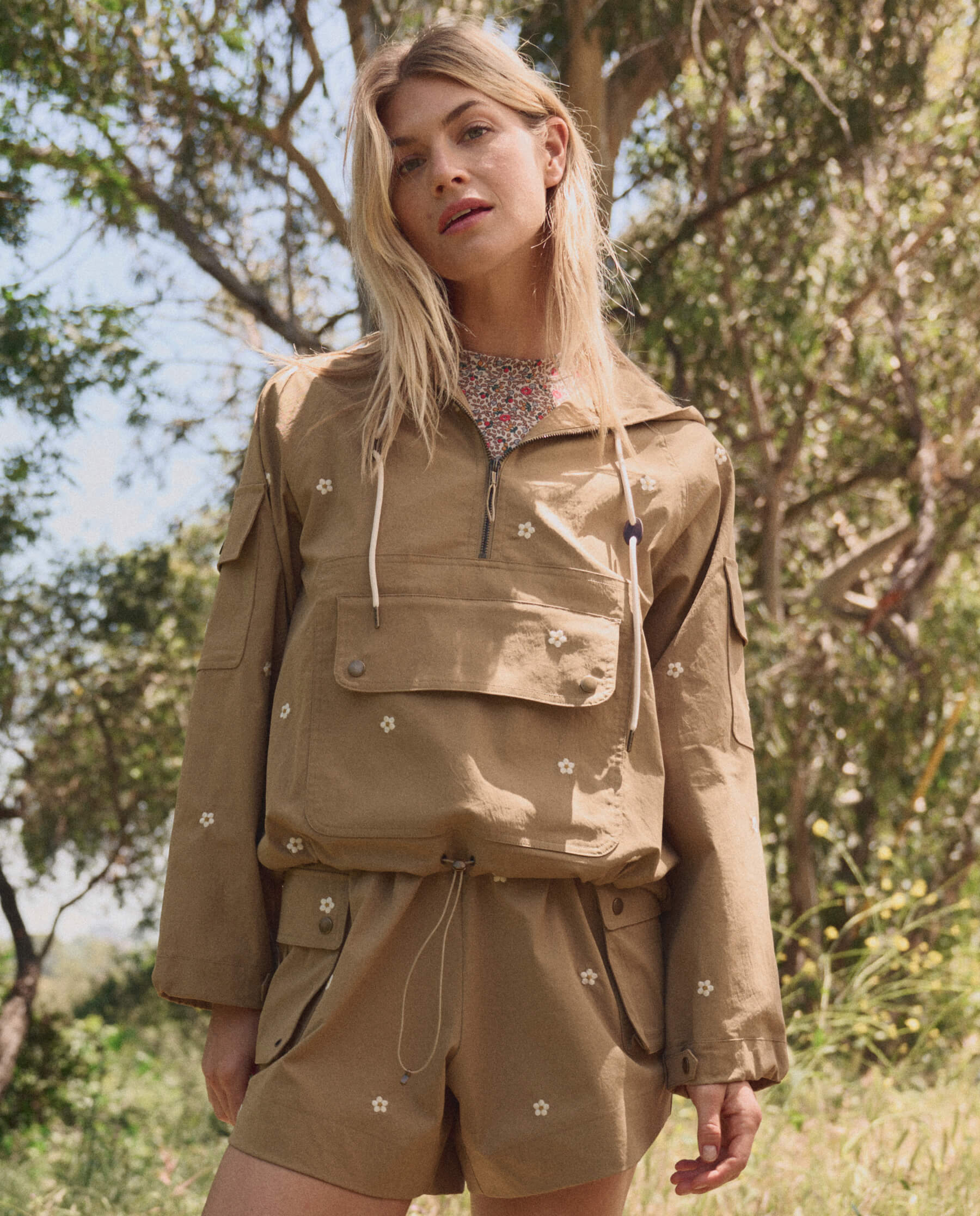 1168-the-embroidered-cargo-short.-khaki-with-cream-daisies-4.jpg The Embroidered Cargo Short. -- Khaki With Cream Daisies