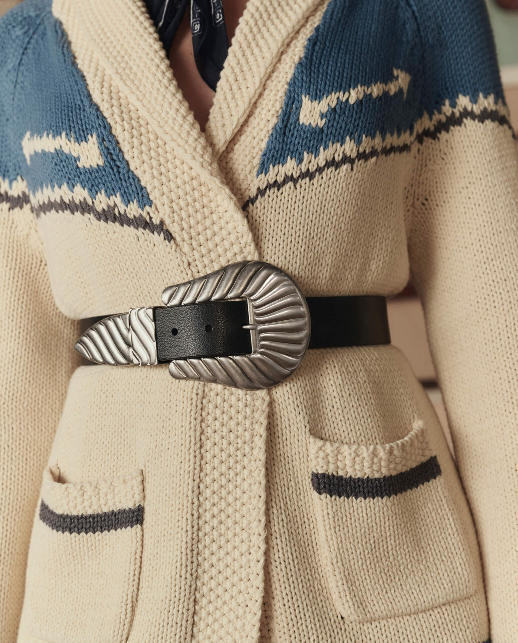 The Big Buckle Belt. -- Black With Silver