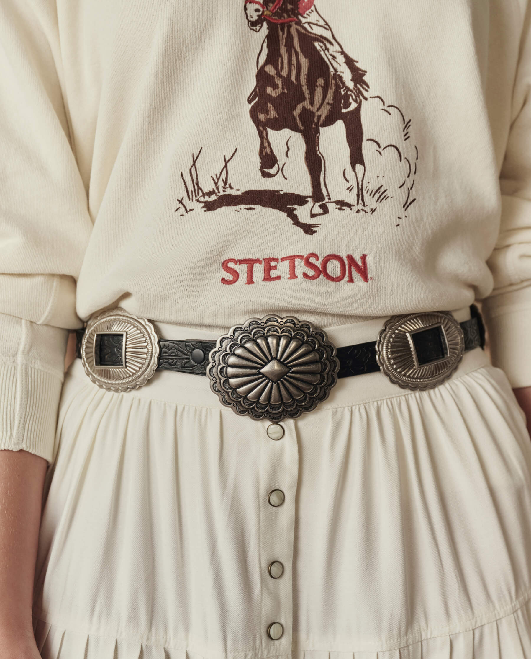 1259-the-tooled-leather-concho-belt.-black-with-silver-1.jpg The Tooled Leather Concho Belt. -- Black With Silver