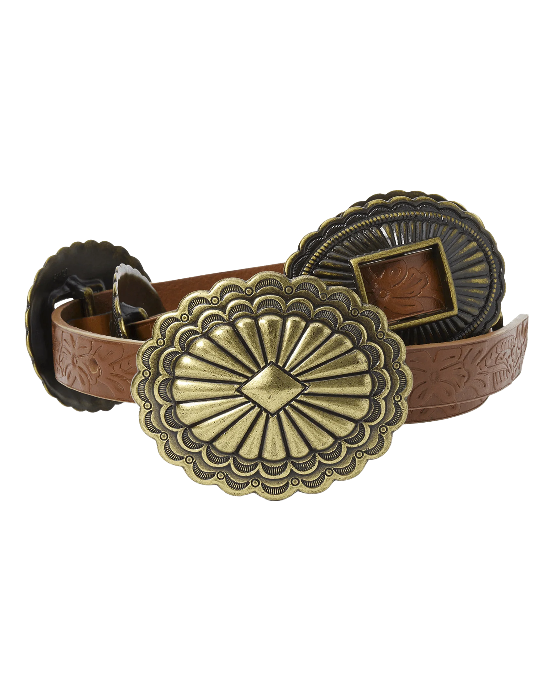 1267-the-tooled-leather-concho-belt.-cognac-with-brass-5.webp The Tooled Leather Concho Belt. -- Cognac With Brass