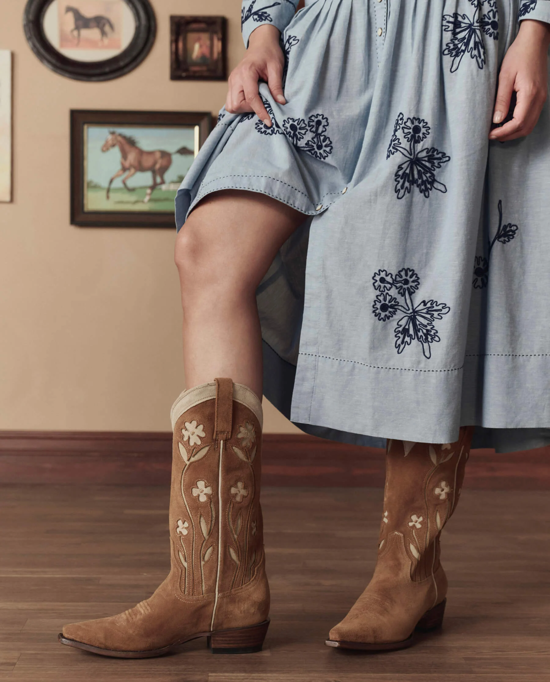 1319-the-cowboy-boot-suede-floral-.-tan-floral-2.webp The Cowboy Boot (Suede Floral). -- Tan Floral