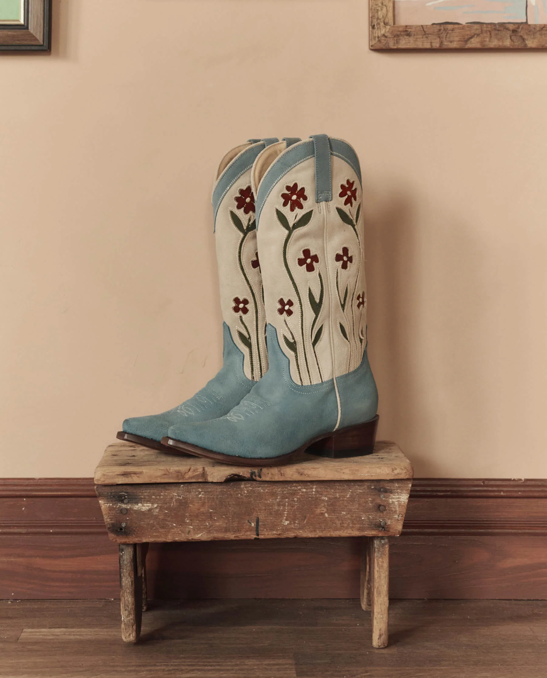 1330-the-cowboy-boot-suede-floral-.-washed-indigo-floral-1.webp The Cowboy Boot (Suede Floral). -- Washed Indigo Floral