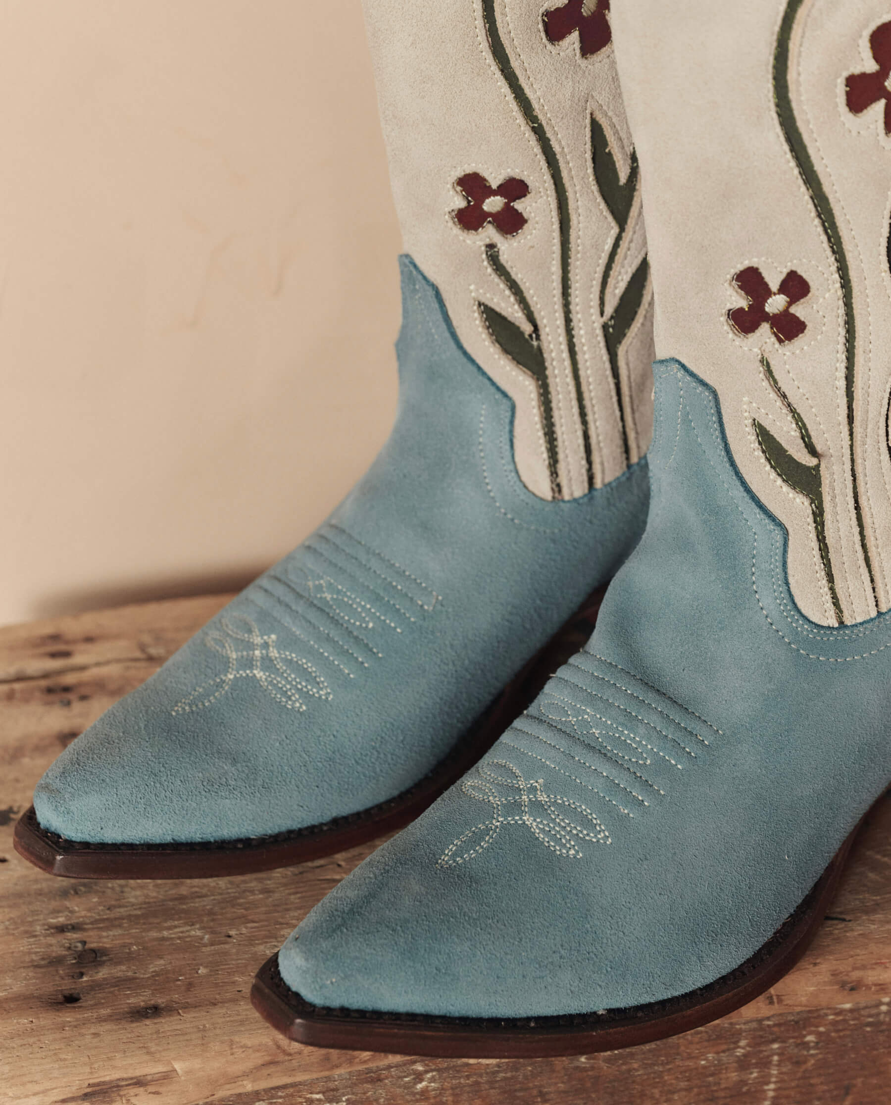 1330-the-cowboy-boot-suede-floral-.-washed-indigo-floral-3.jpg The Cowboy Boot (Suede Floral). -- Washed Indigo Floral