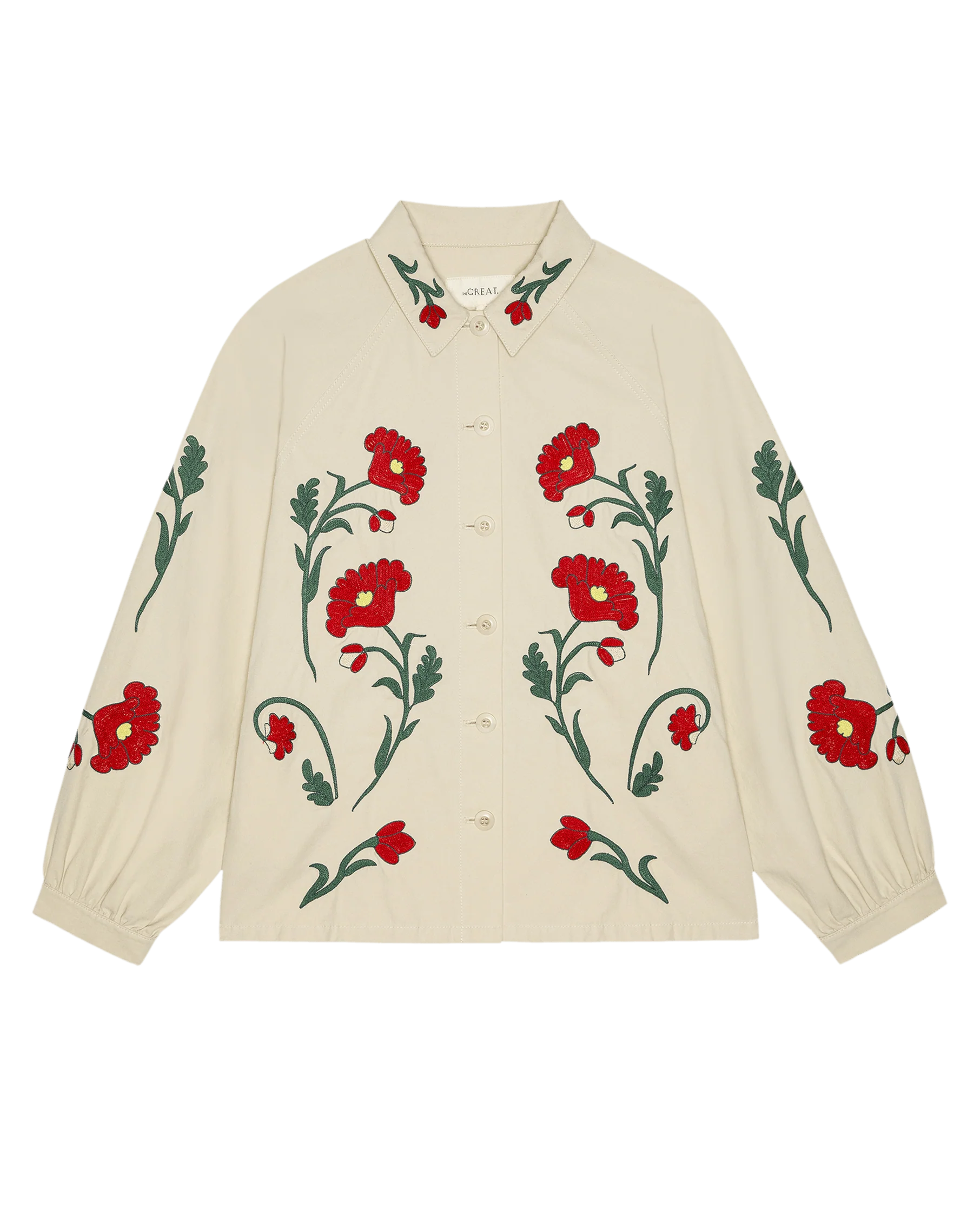 The Western Embroidered Commodore Jacket. -- Cream