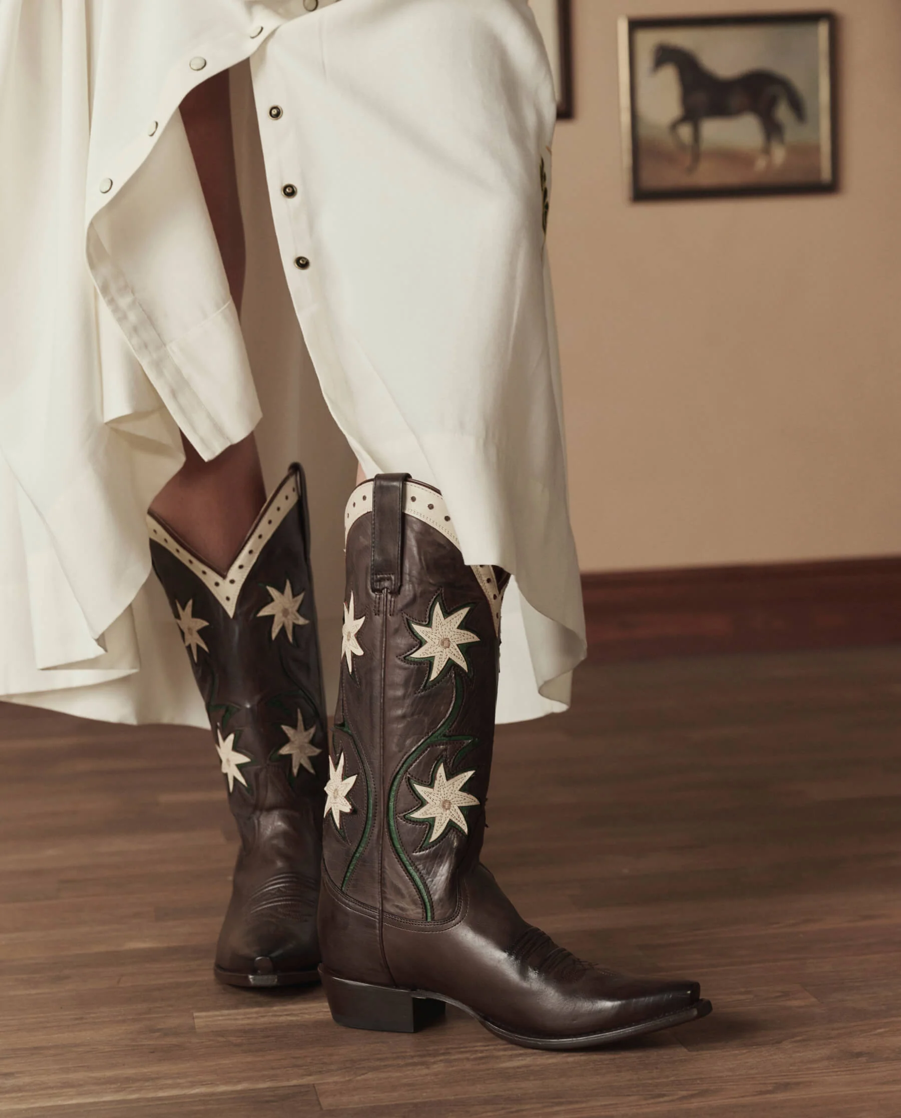 1369-the-cowboy-boot-leather-floral-.-brown-floral-1.webp The Cowboy Boot (Leather Floral). -- Brown Floral