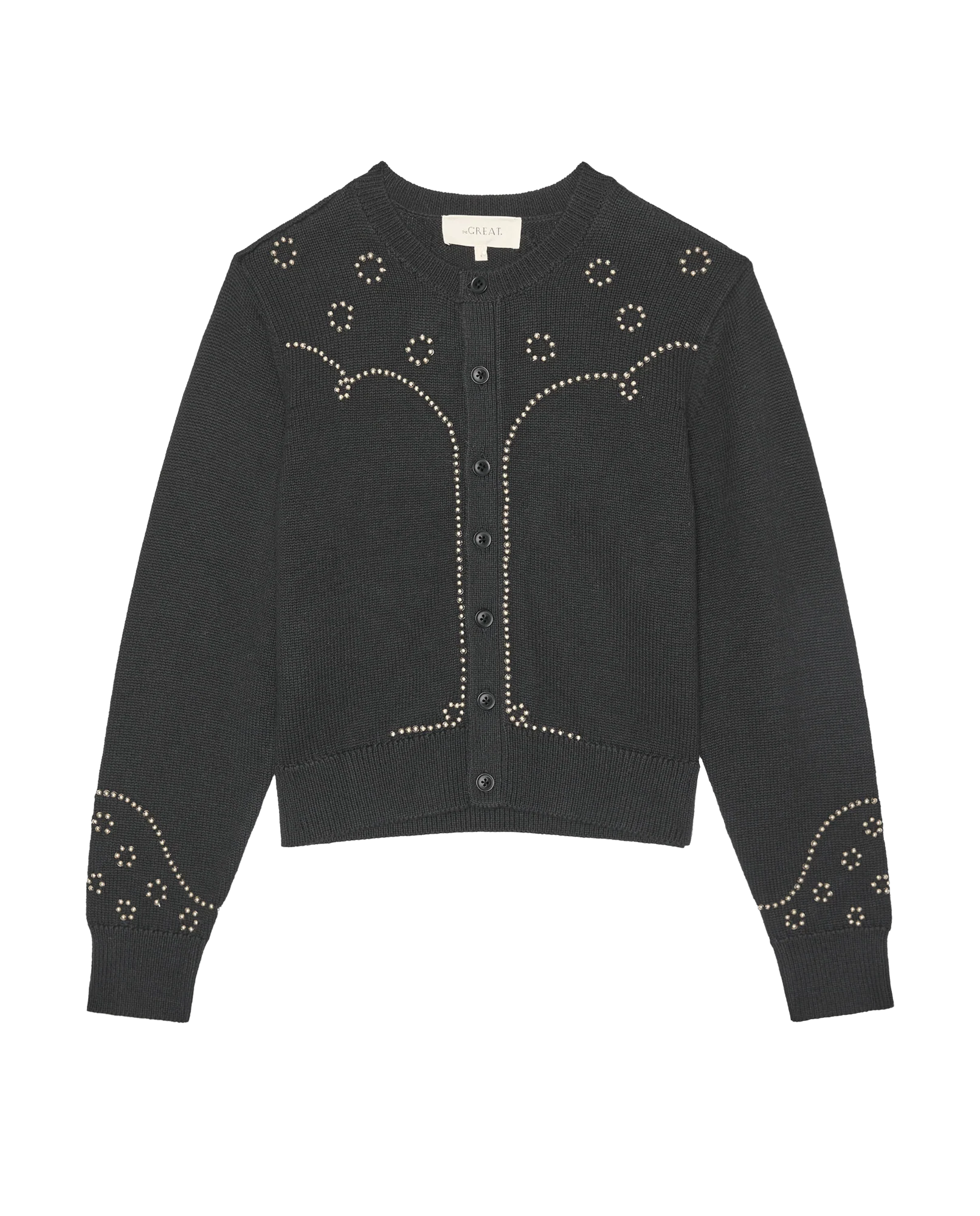 The Studded Cardigan. -- Black
