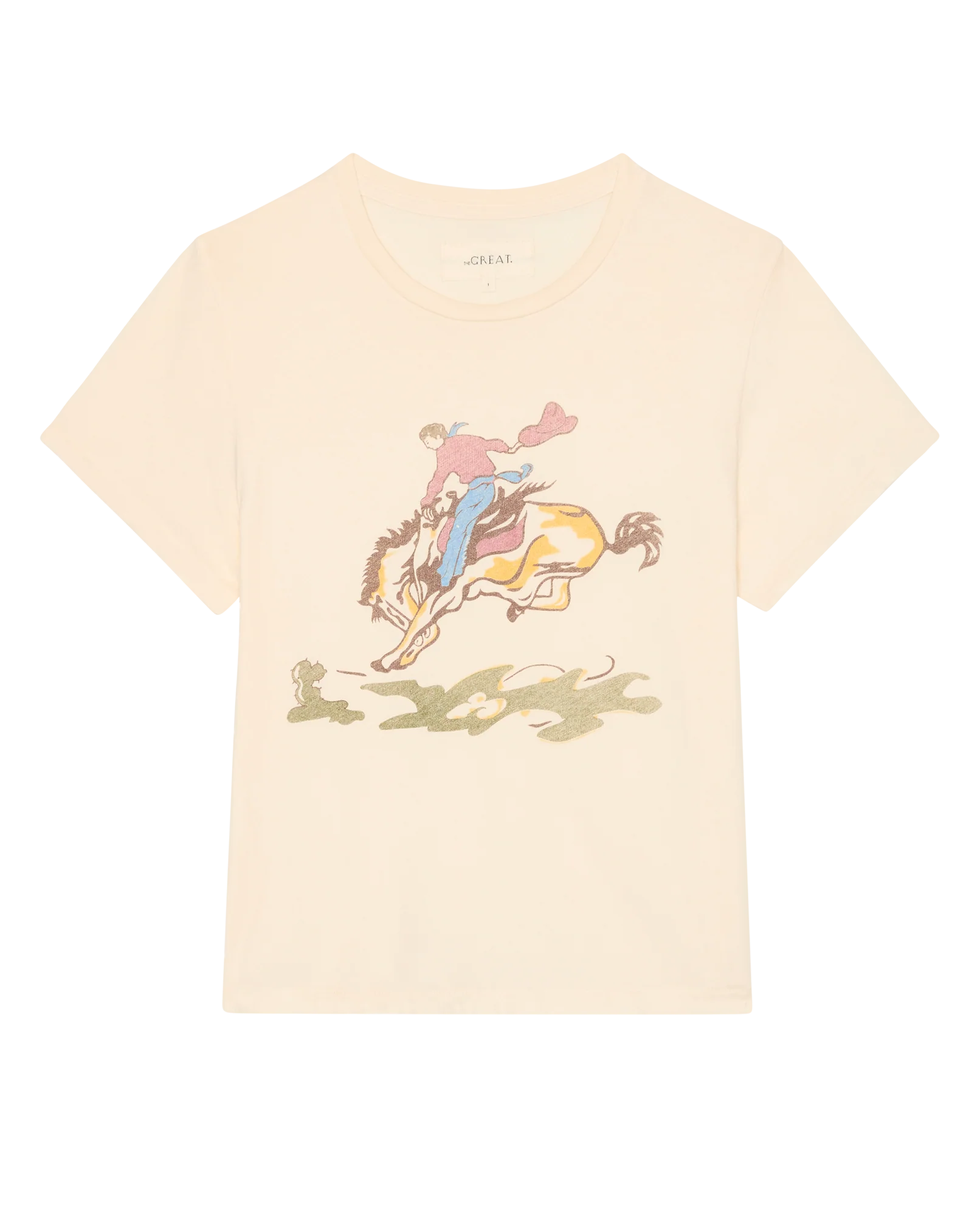The Little Tee w/ Rider Graphic. -- Washed White