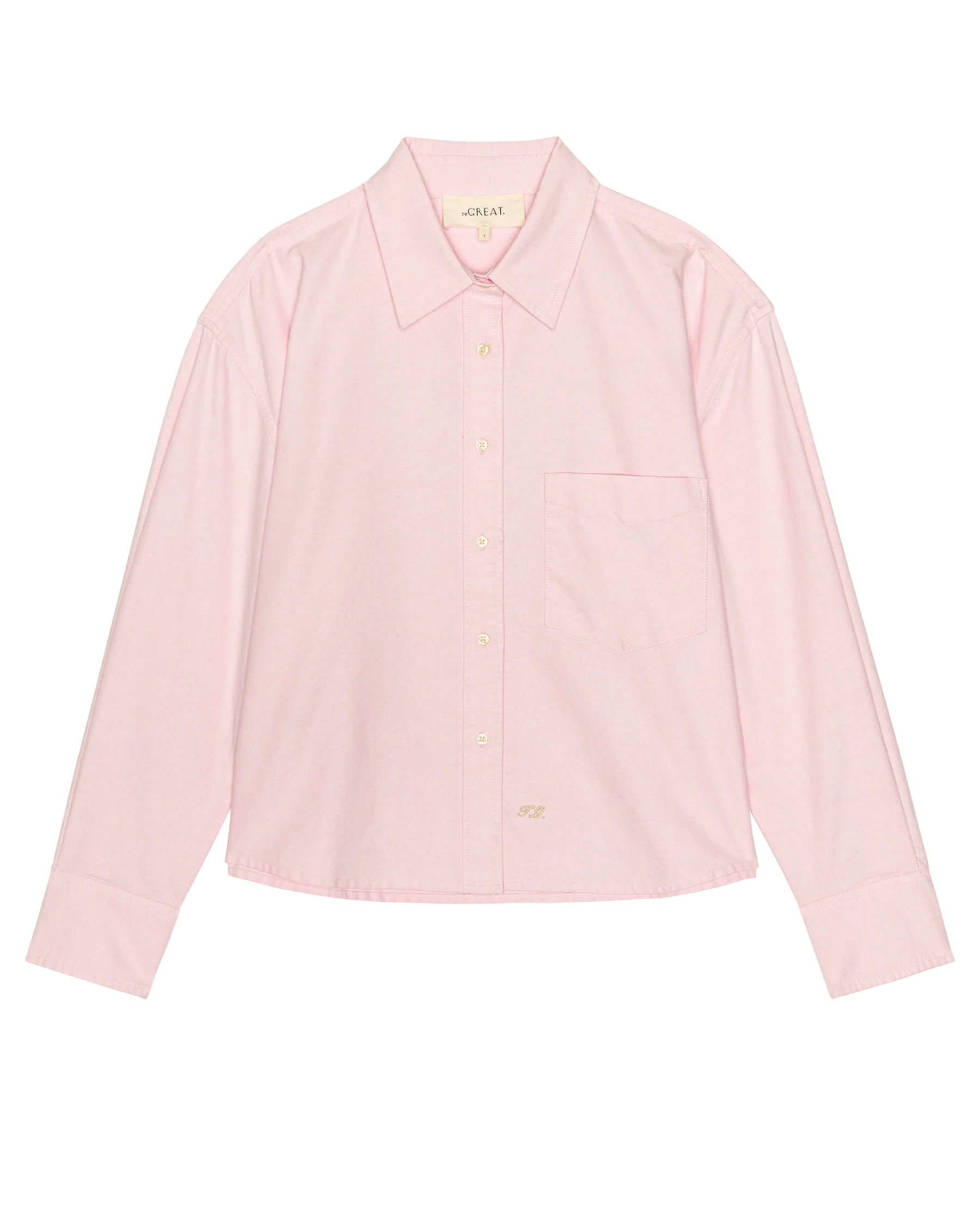The Cropped Oxford Shirt. -- Soft Pink