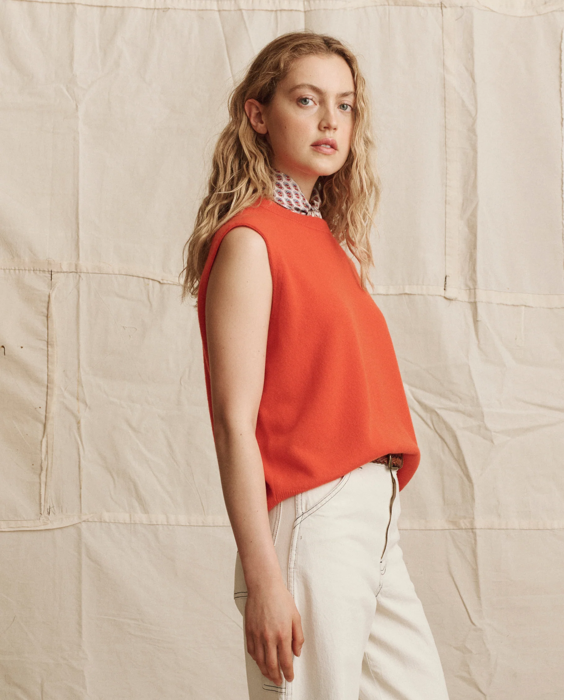 1722-the-cashmere-pullover-vest.-hot-orange-1.webp The Cashmere Pullover Vest. -- Hot Orange
