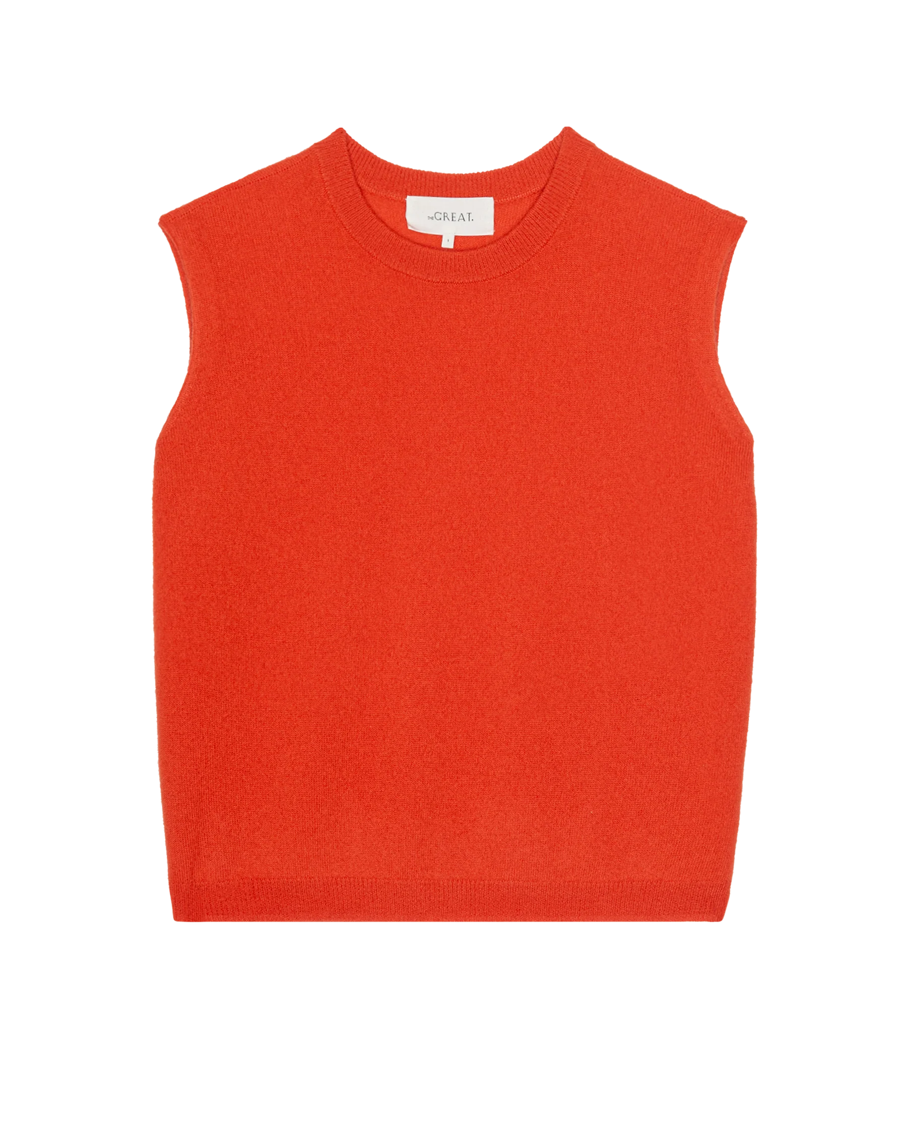 The Cashmere Pullover Vest. -- Hot Orange