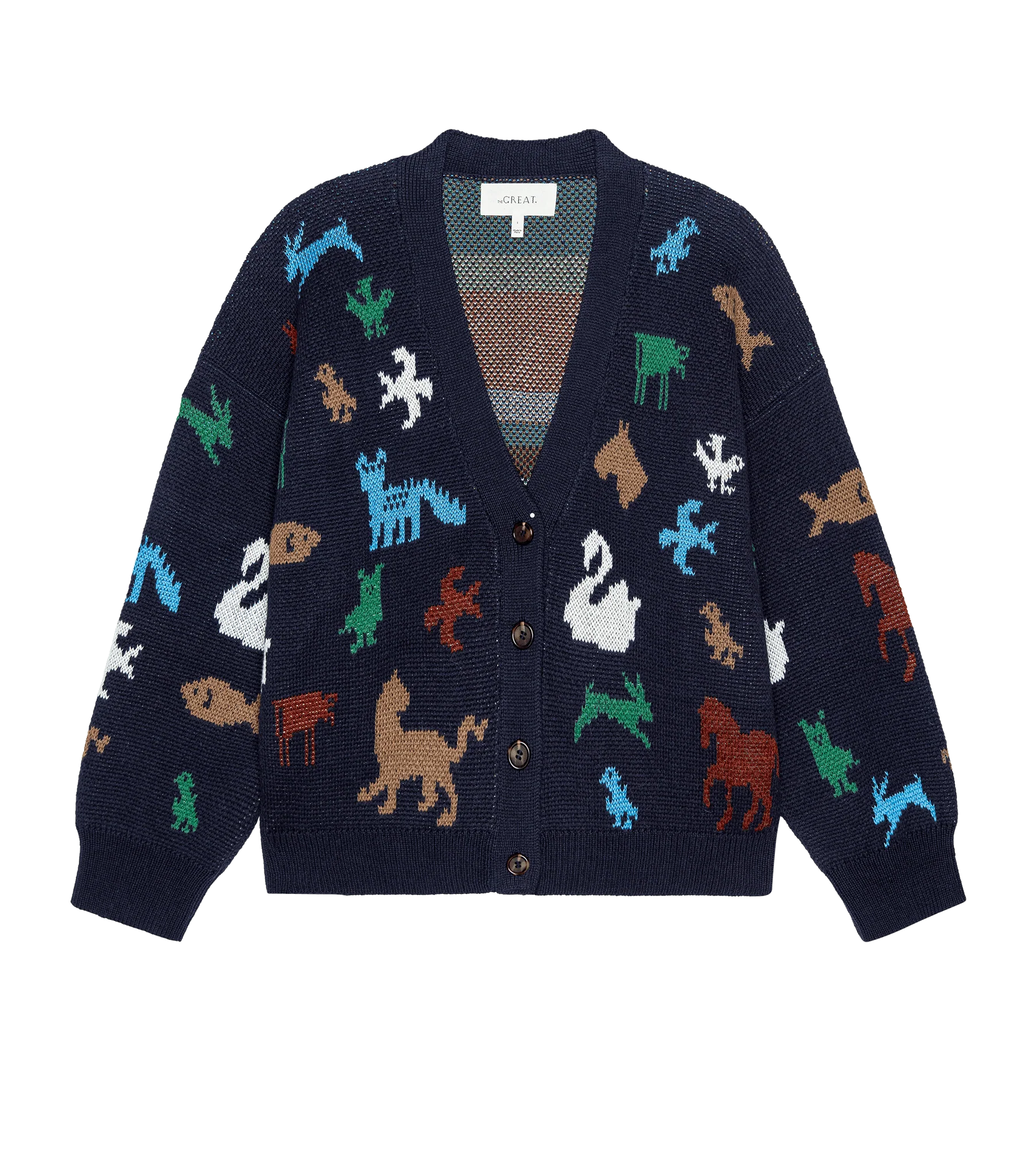 The Pictograph Slouch Cardigan. -- Navy