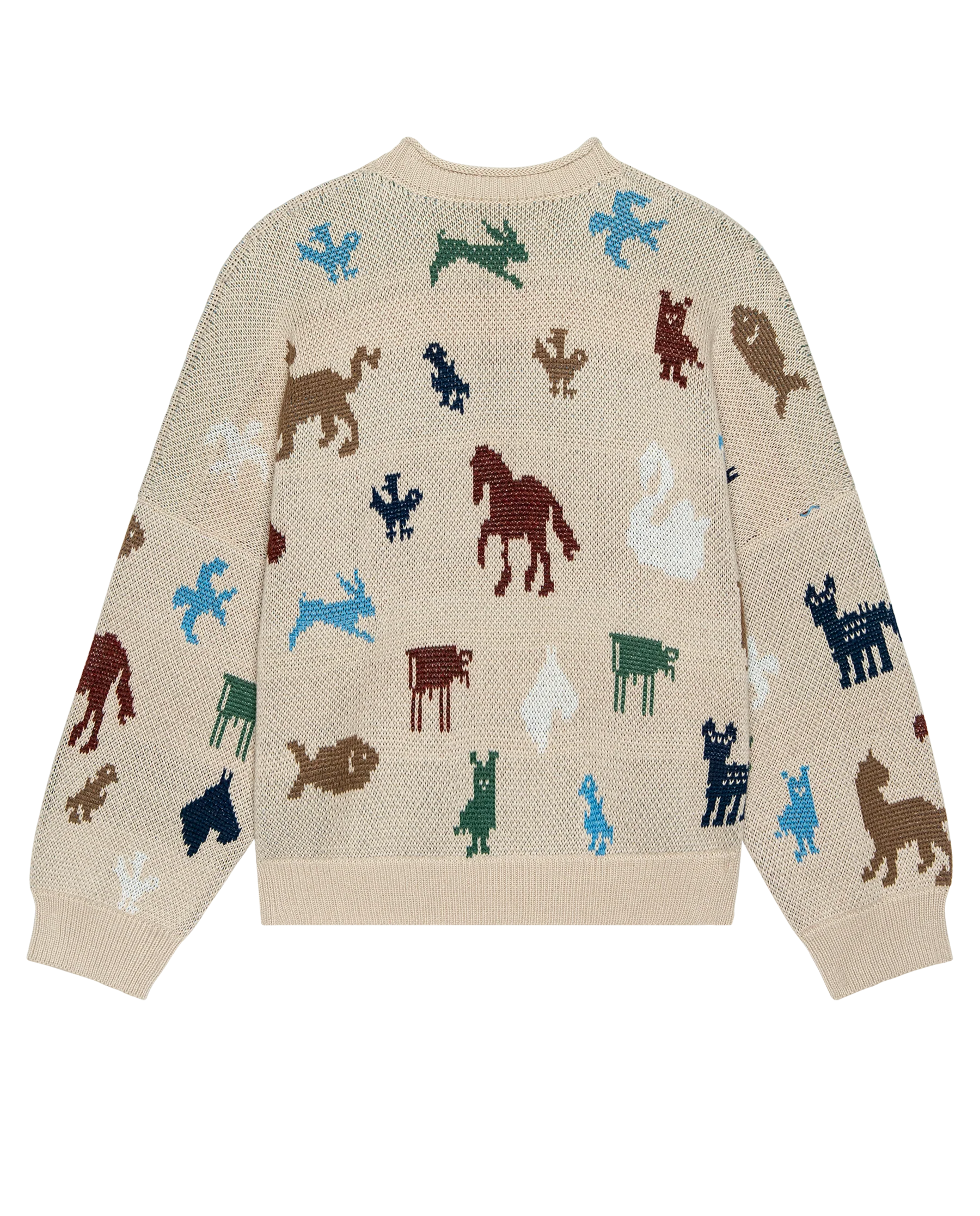 The Pictograph Roll Neck Pullover. -- Cream