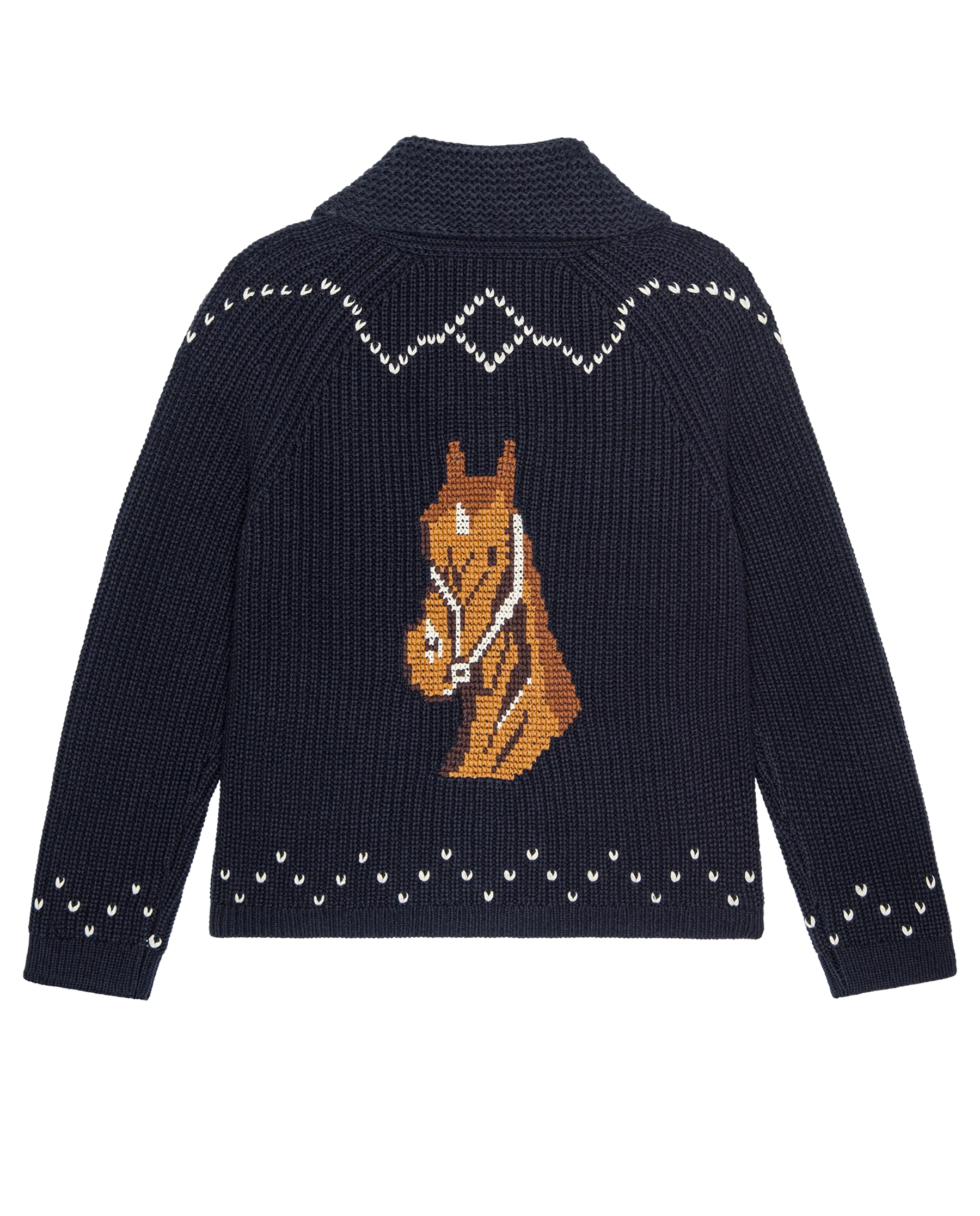 The Horse Lodge Cardigan. -- Navy