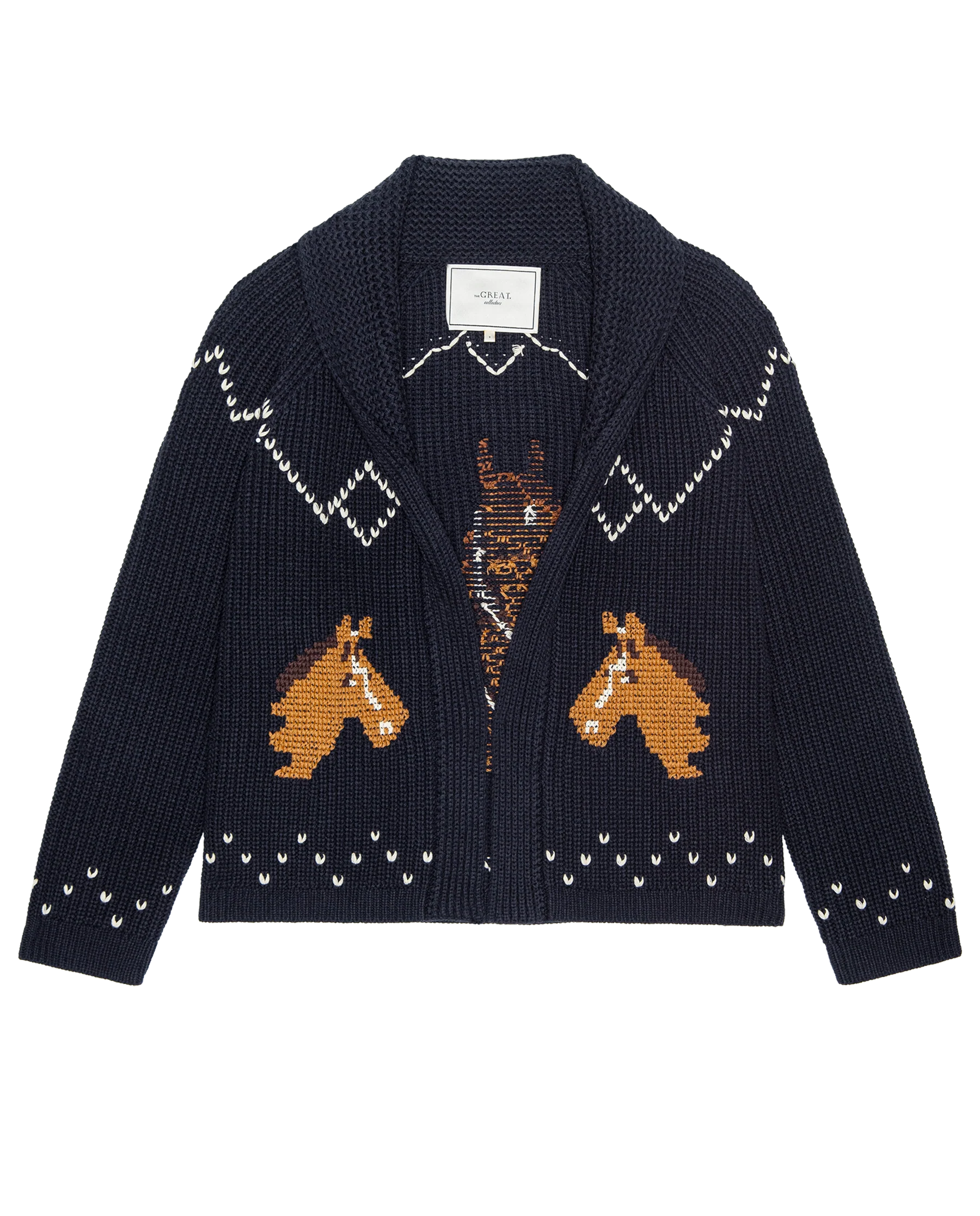 The Horse Lodge Cardigan. -- Navy