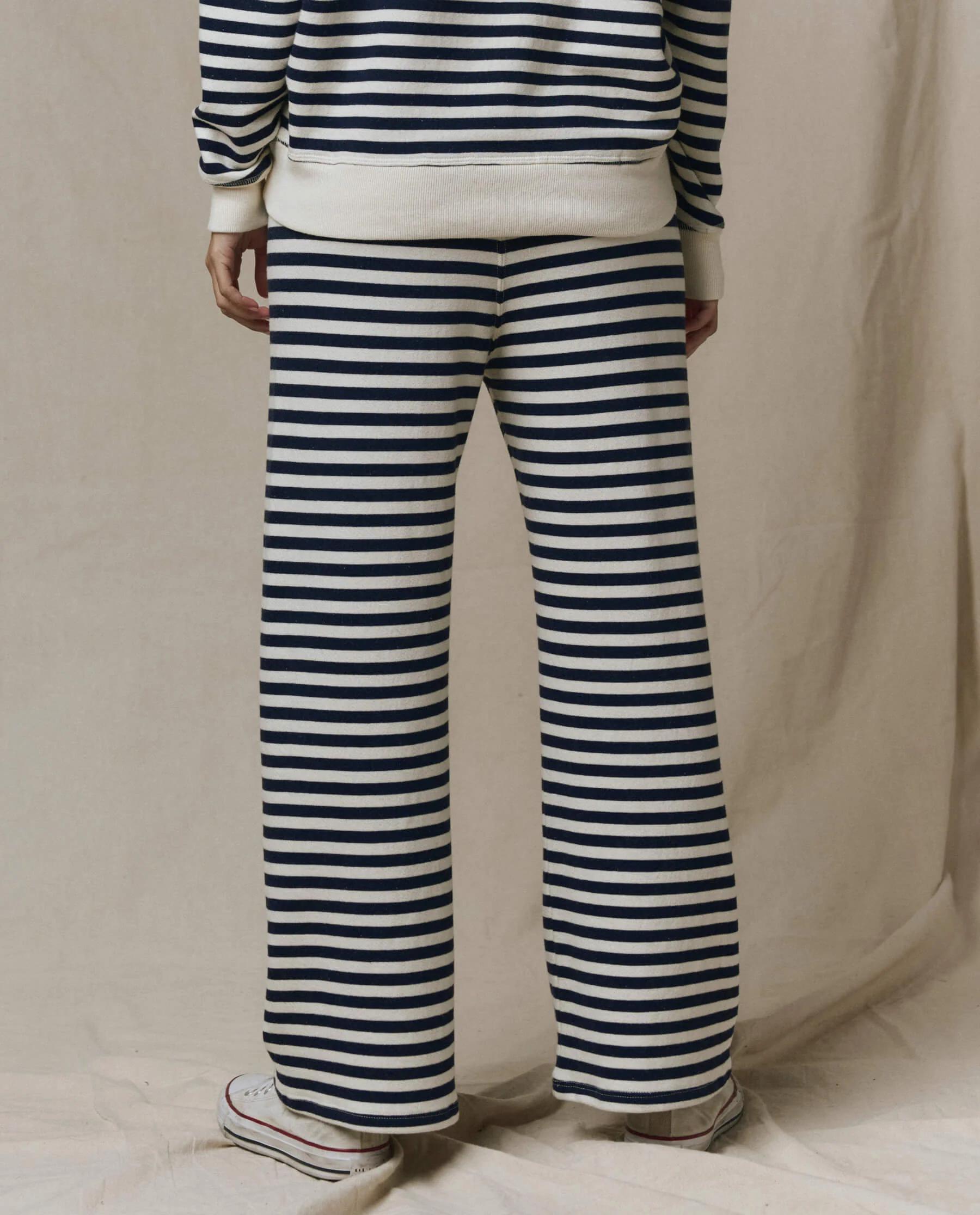 The Lap Sweatpant. -- Navy Sailor Stripe