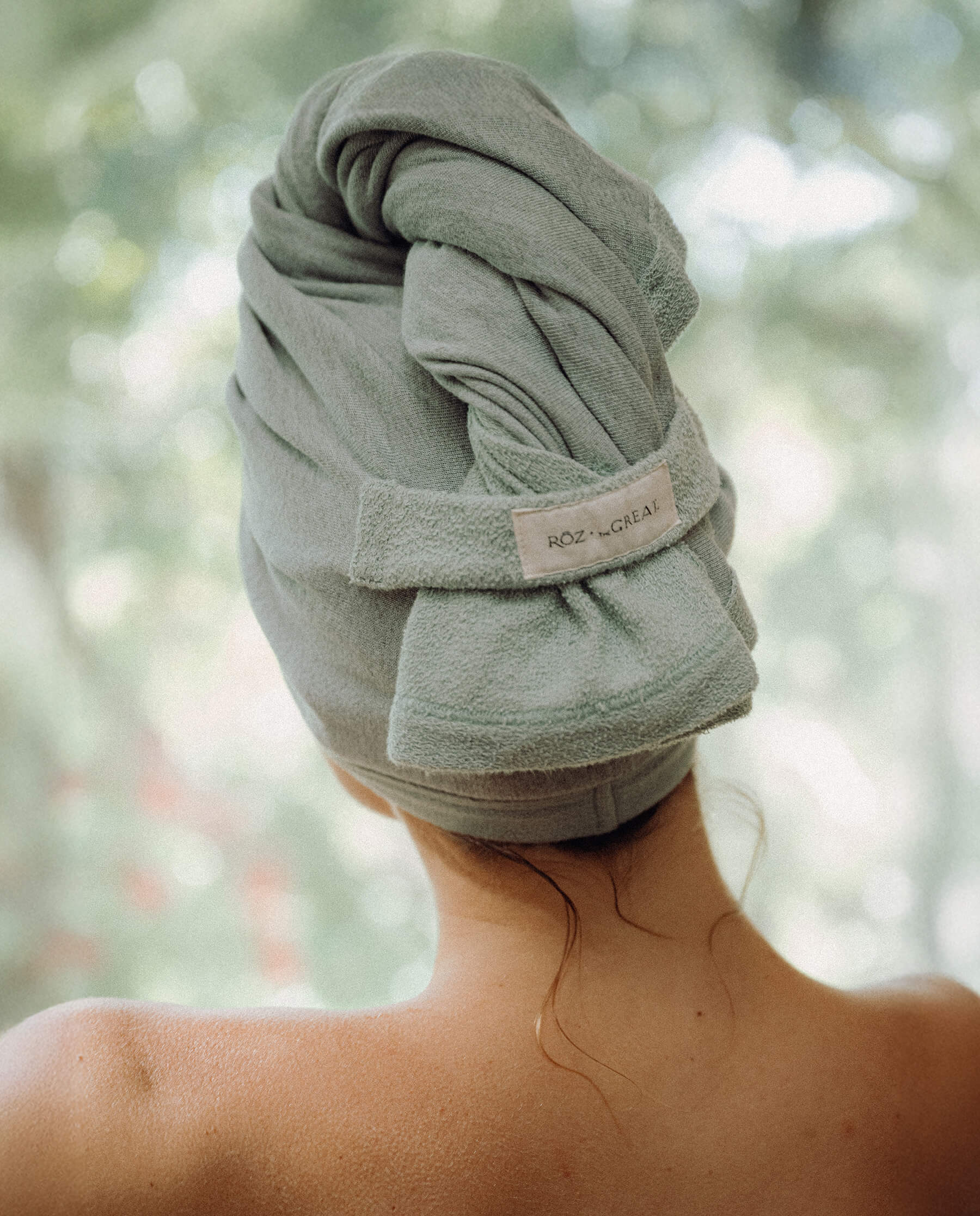 1836-roz-the-great-the-sweatshirt-hair-towel.-seaglass-1.jpg RŌZ + The GREAT The Sweatshirt Hair Towel. -- Seaglass