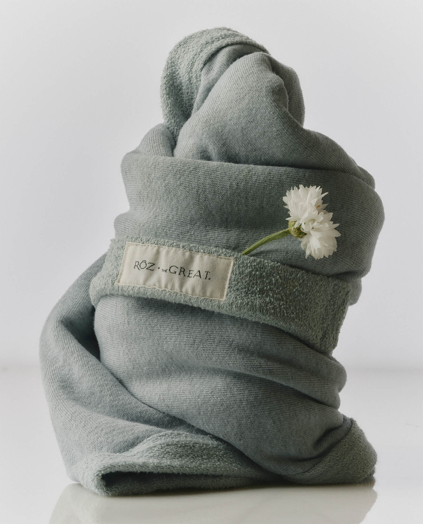 1836-roz-the-great-the-sweatshirt-hair-towel.-seaglass-7.jpg RŌZ + The GREAT The Sweatshirt Hair Towel. -- Seaglass
