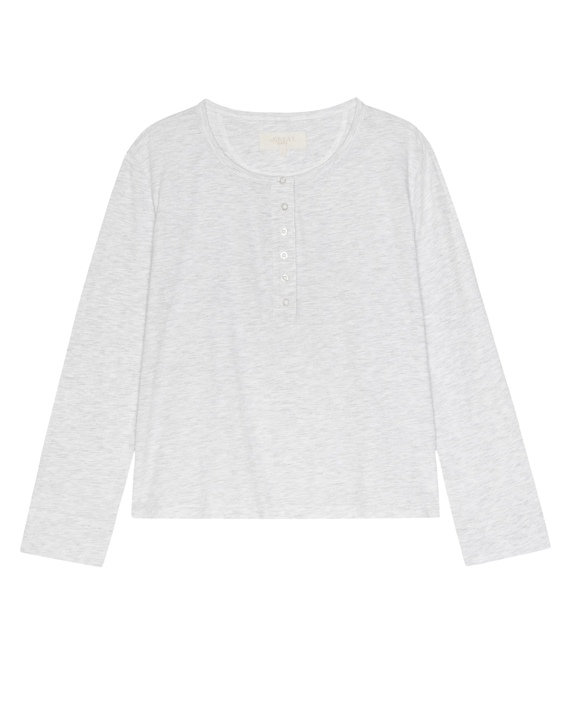 The Crop Sleep Henley. -- Heather Grey