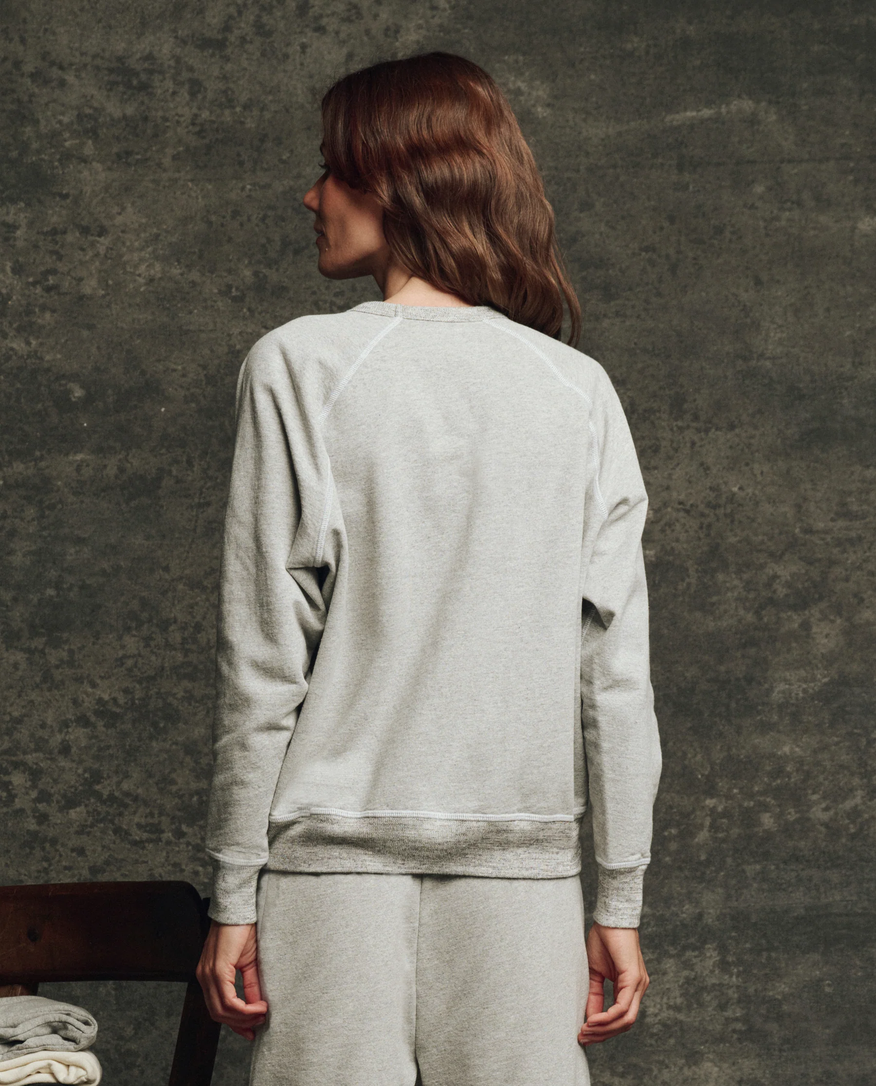 The Fleece College Sweatshirt. Solid -- Heather Grey