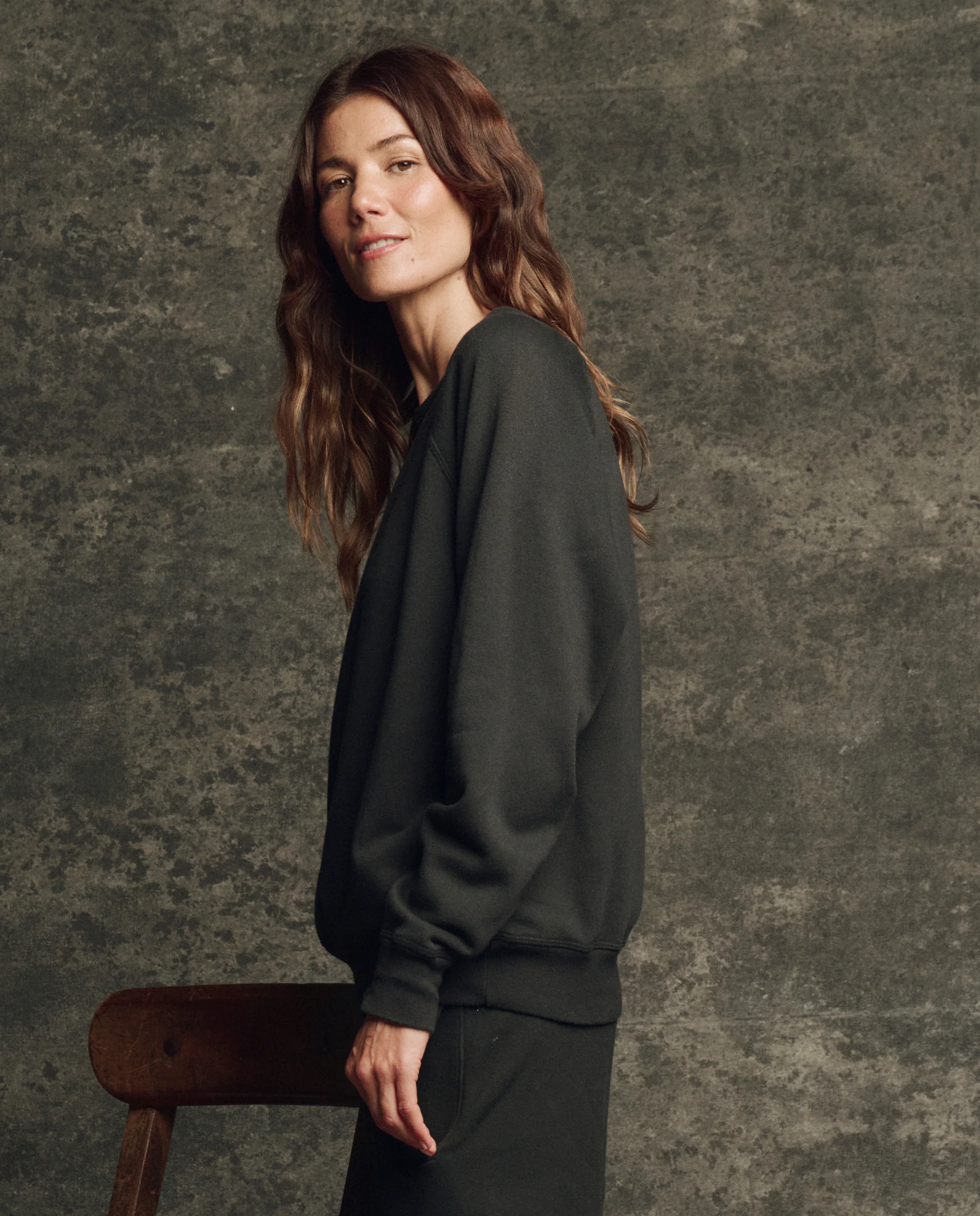 The Fleece College Sweatshirt. Solid -- Almost Black