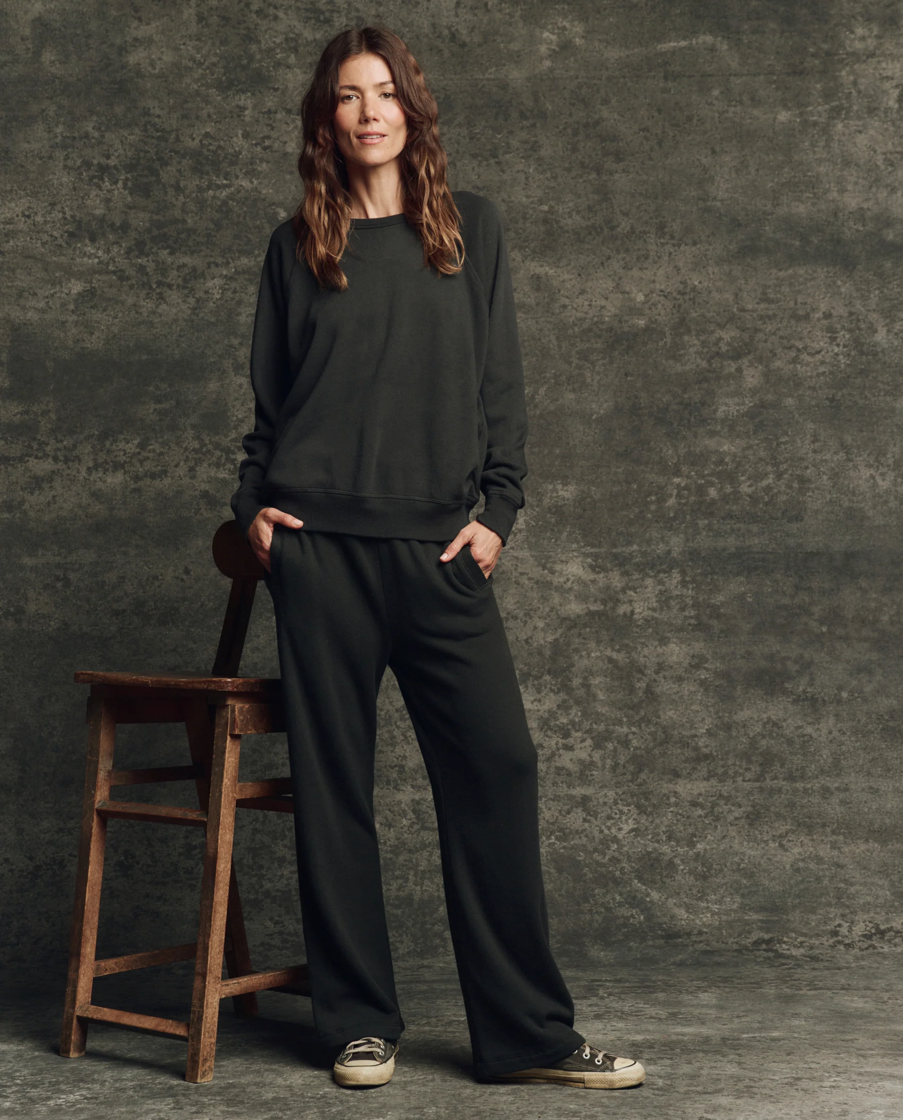 The Fleece College Sweatshirt. Solid -- Almost Black