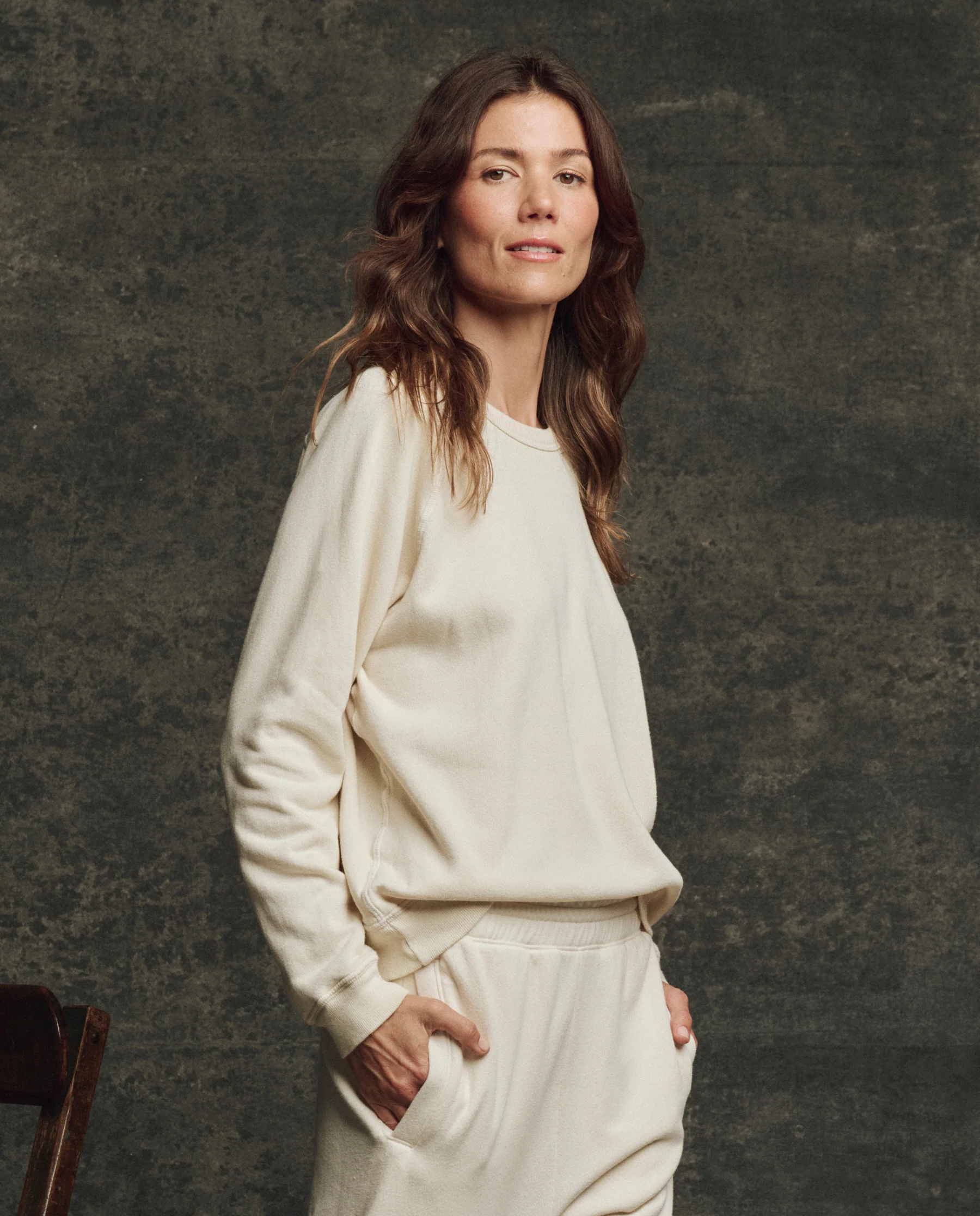 The Fleece Rookie Sweatshirt. Solid -- Washed White
