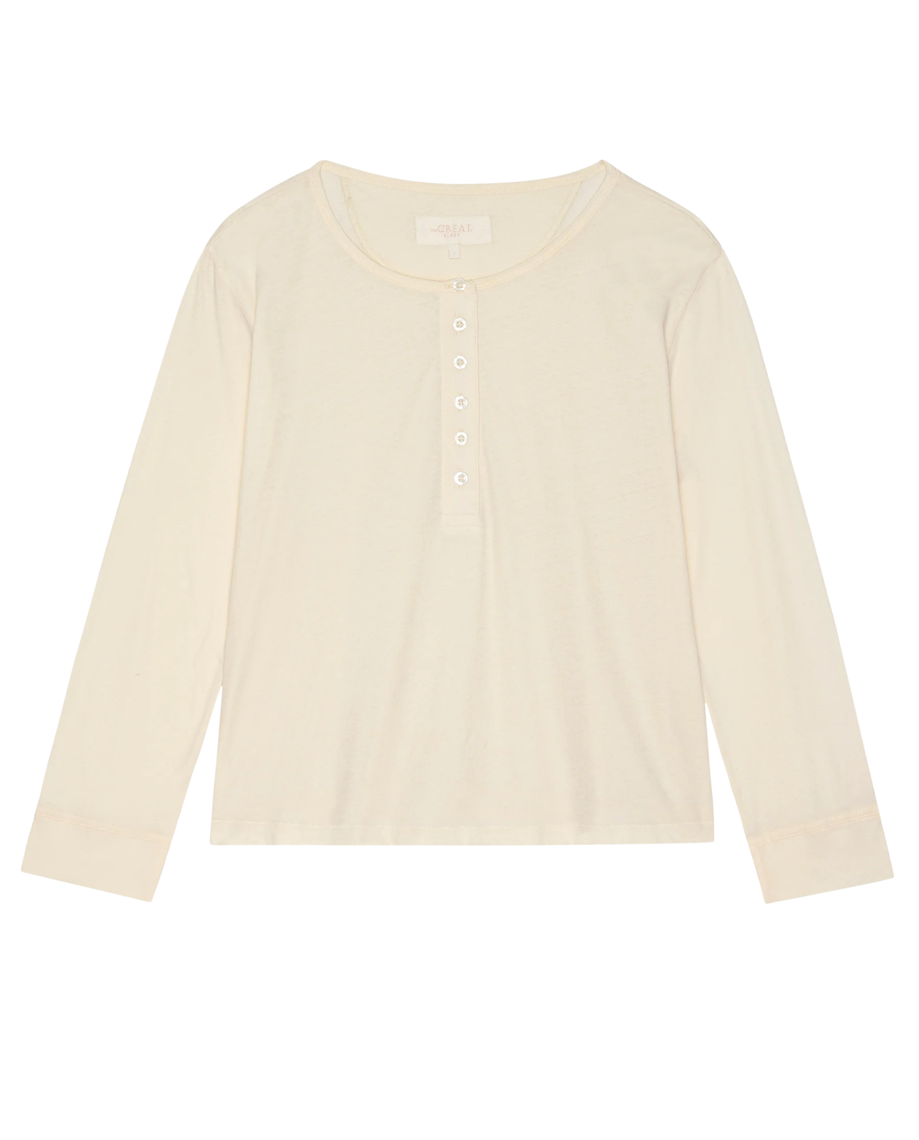 The Crop Sleep Henley.. -- Washed White