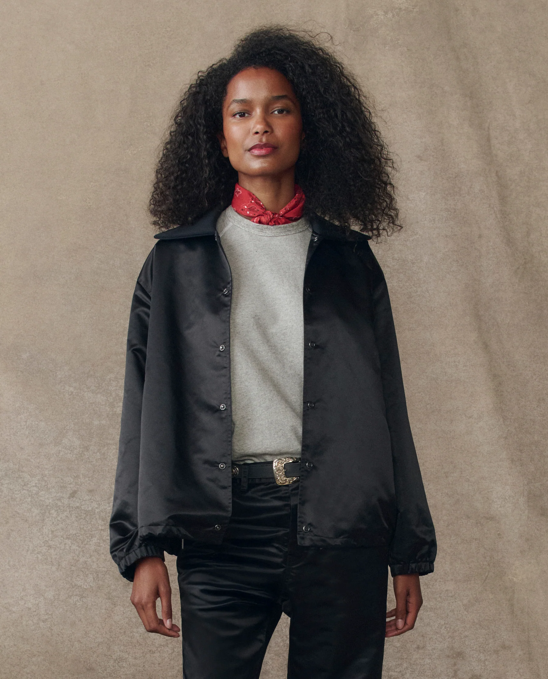 The Satin Coach's Jacket. -- Black