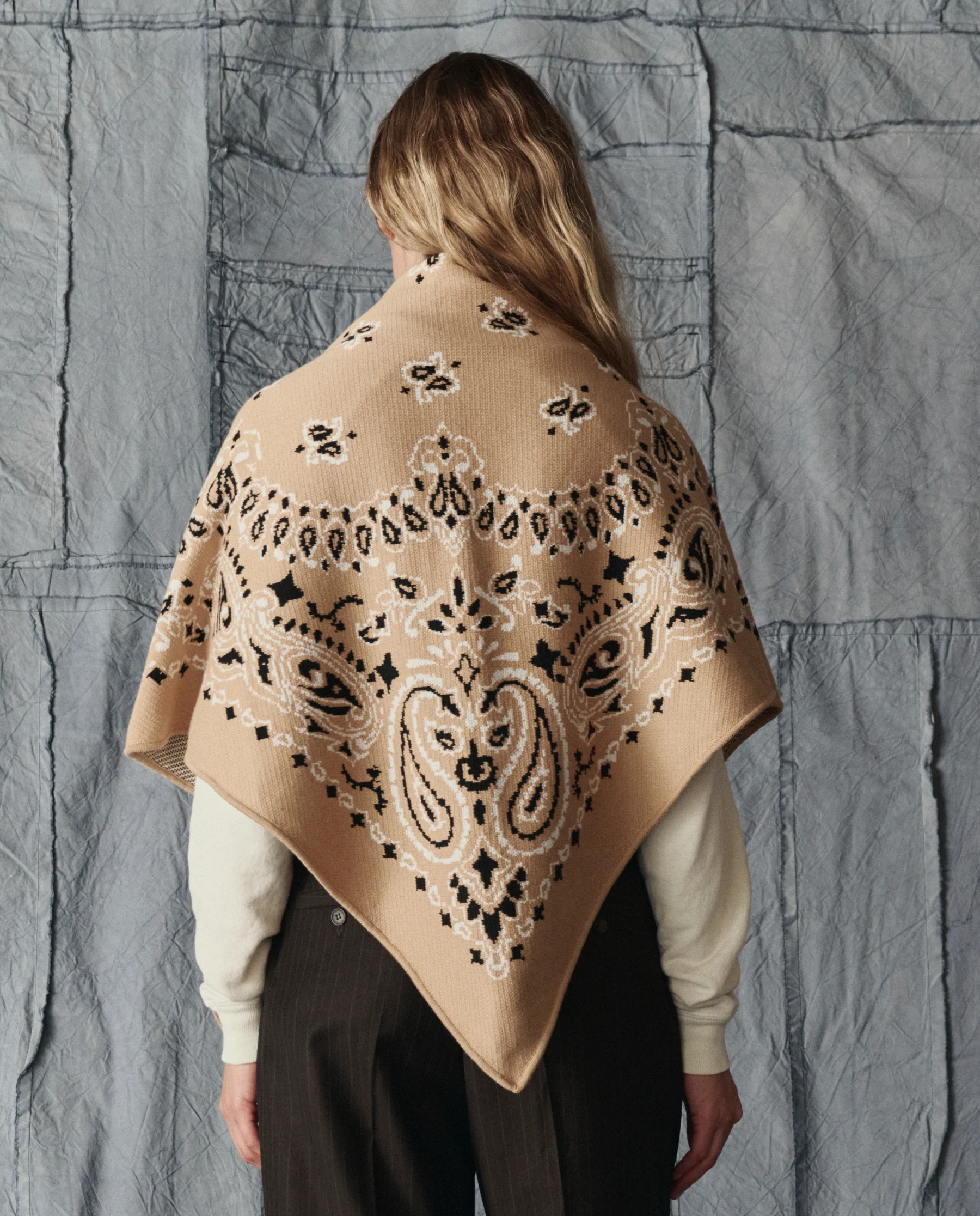 The Big Bandana Scarf. -- Camel