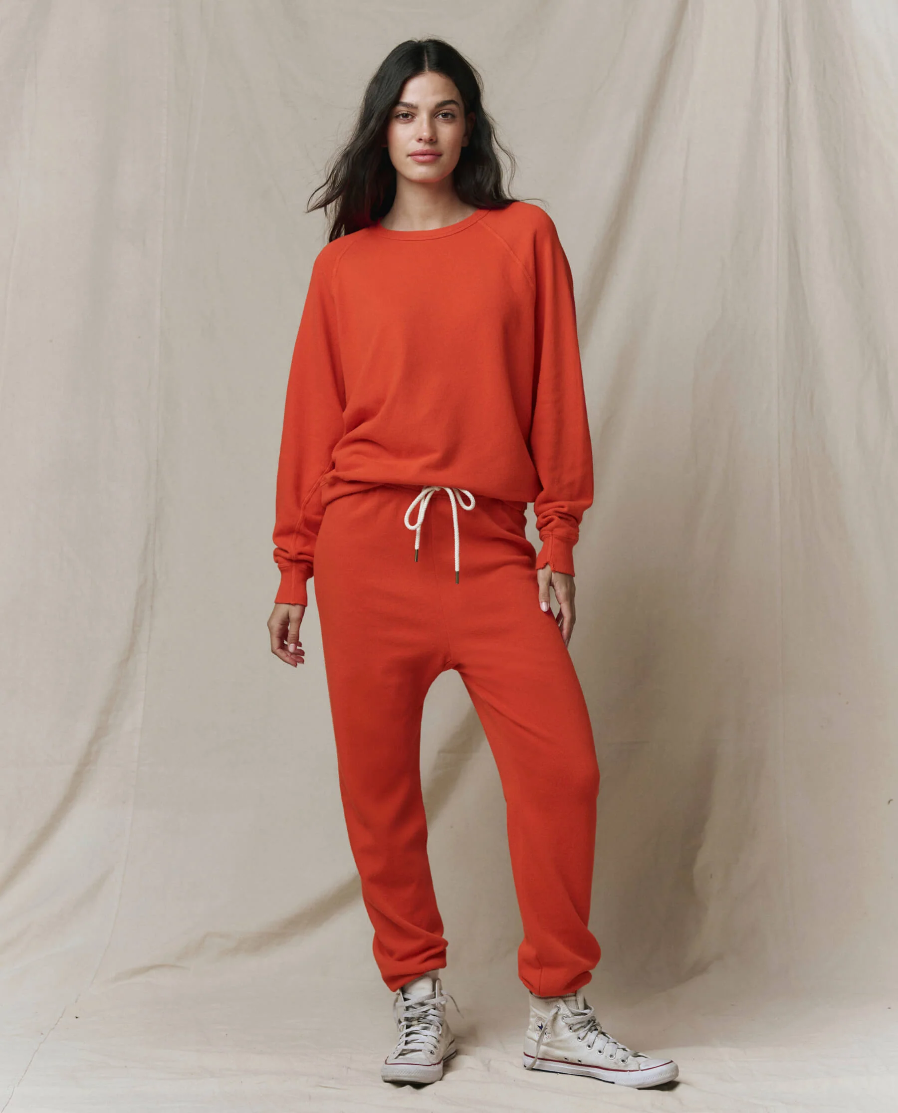 The College Sweatshirt. Solid -- Persimmon