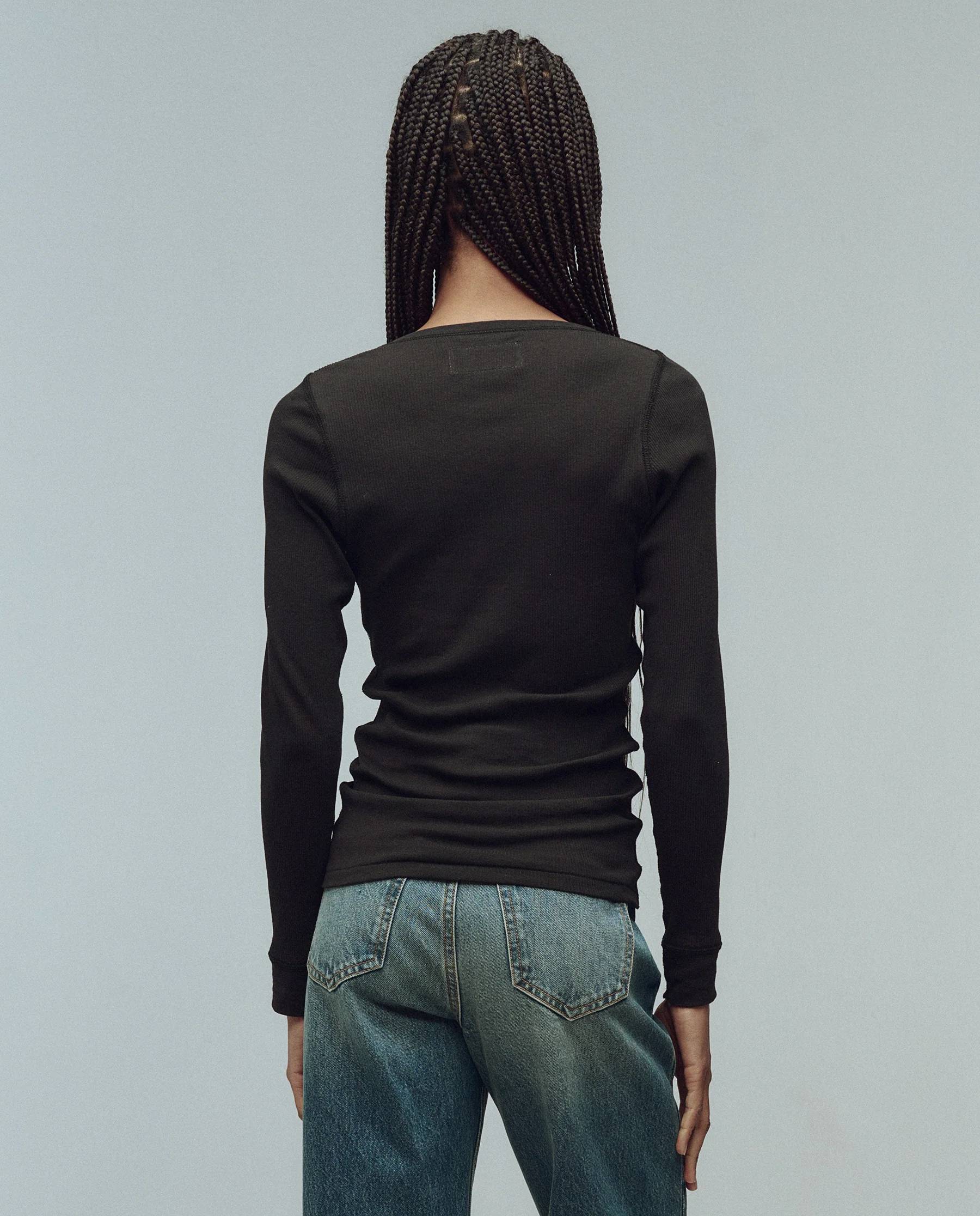 The Baby Rib Henley. -- Almost Black