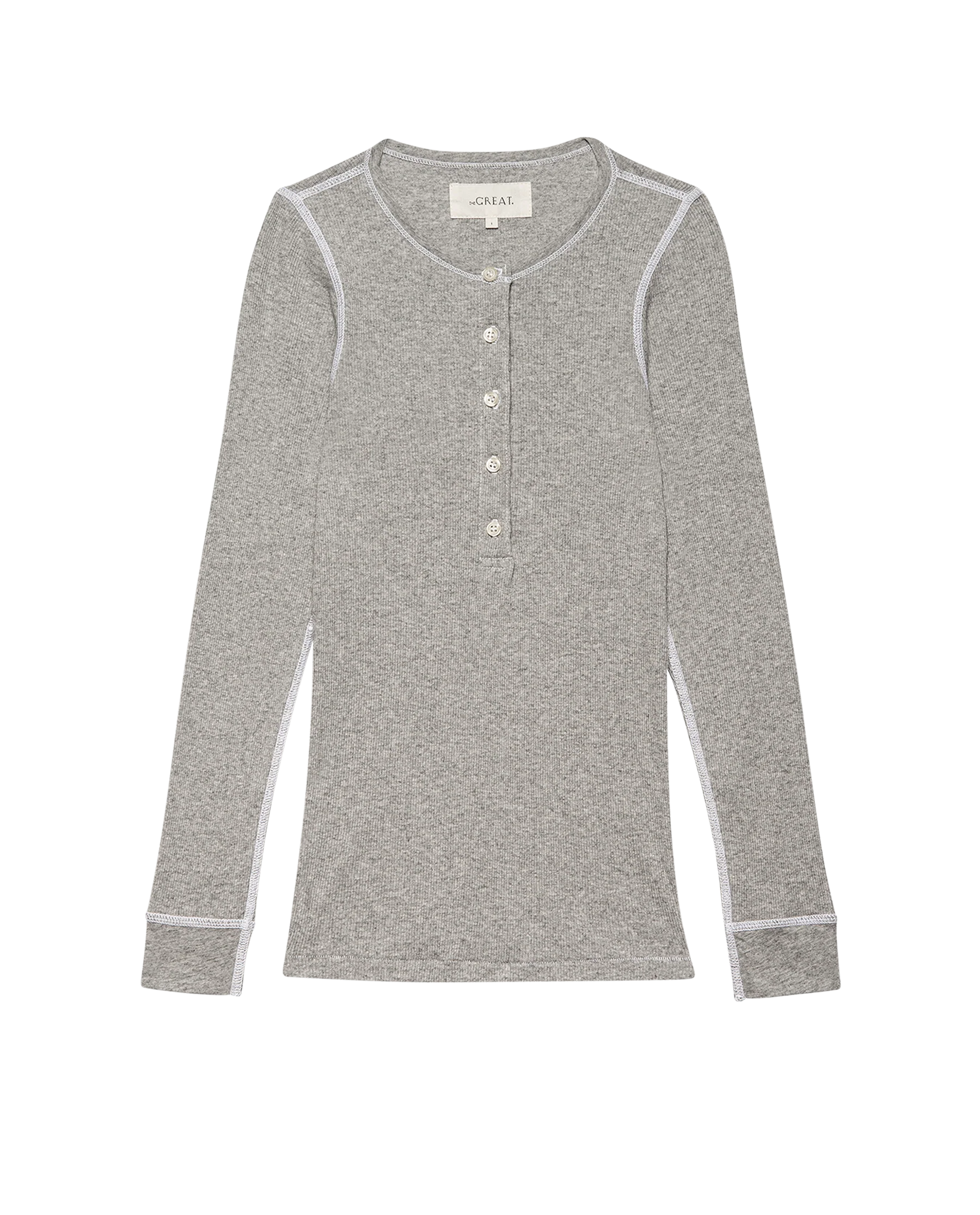 The Baby Rib Henley. -- Heather Grey