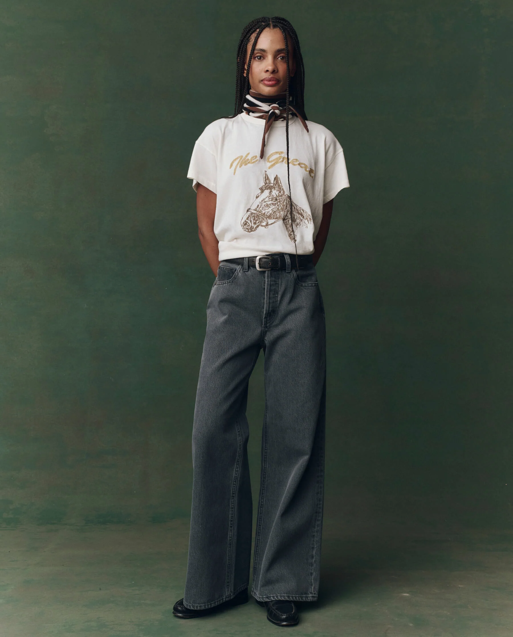 The Slouch Wide Leg Jean. -- Graphite Wash