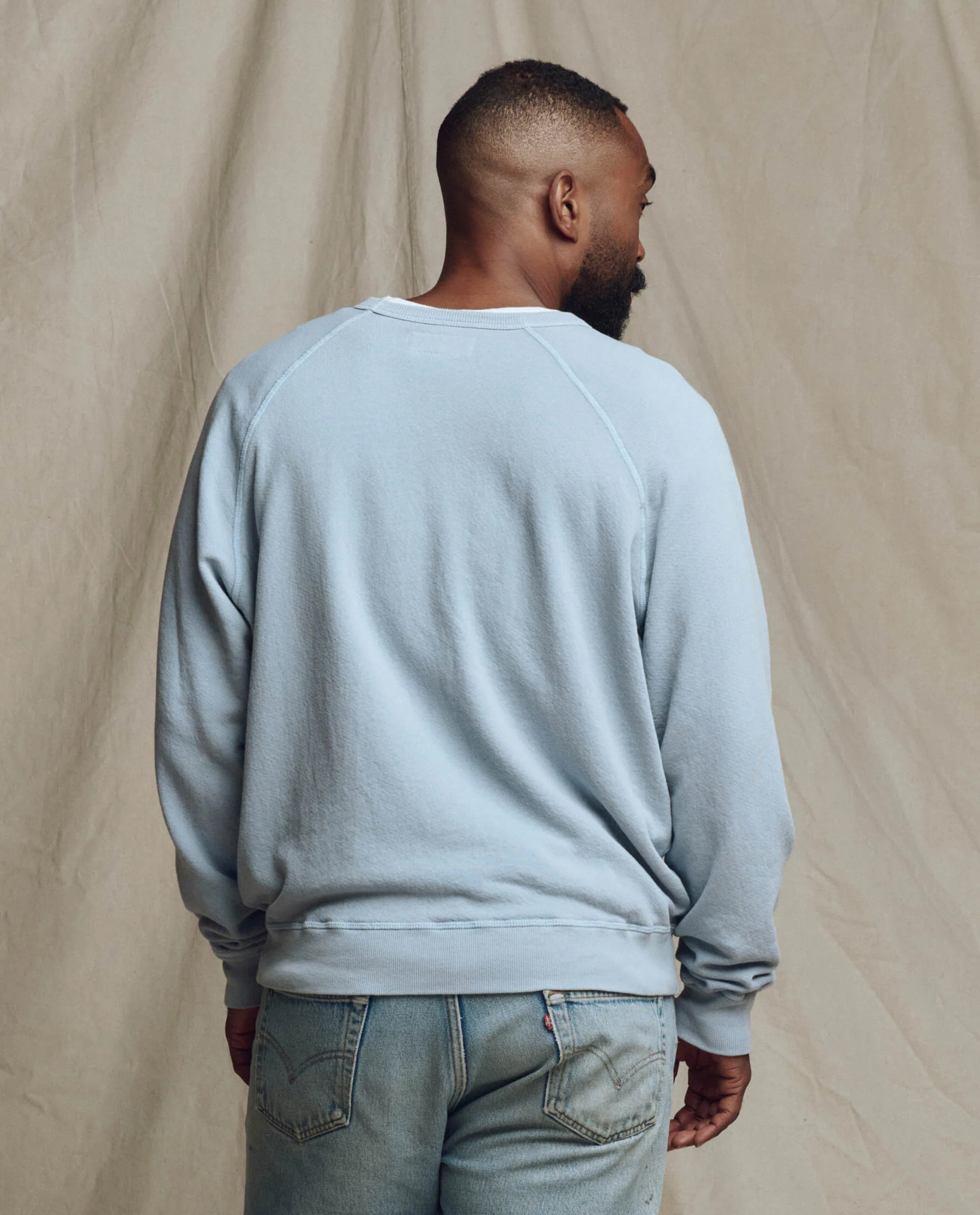 The Men's College Sweatshirt. Solid -- Whisper Blue