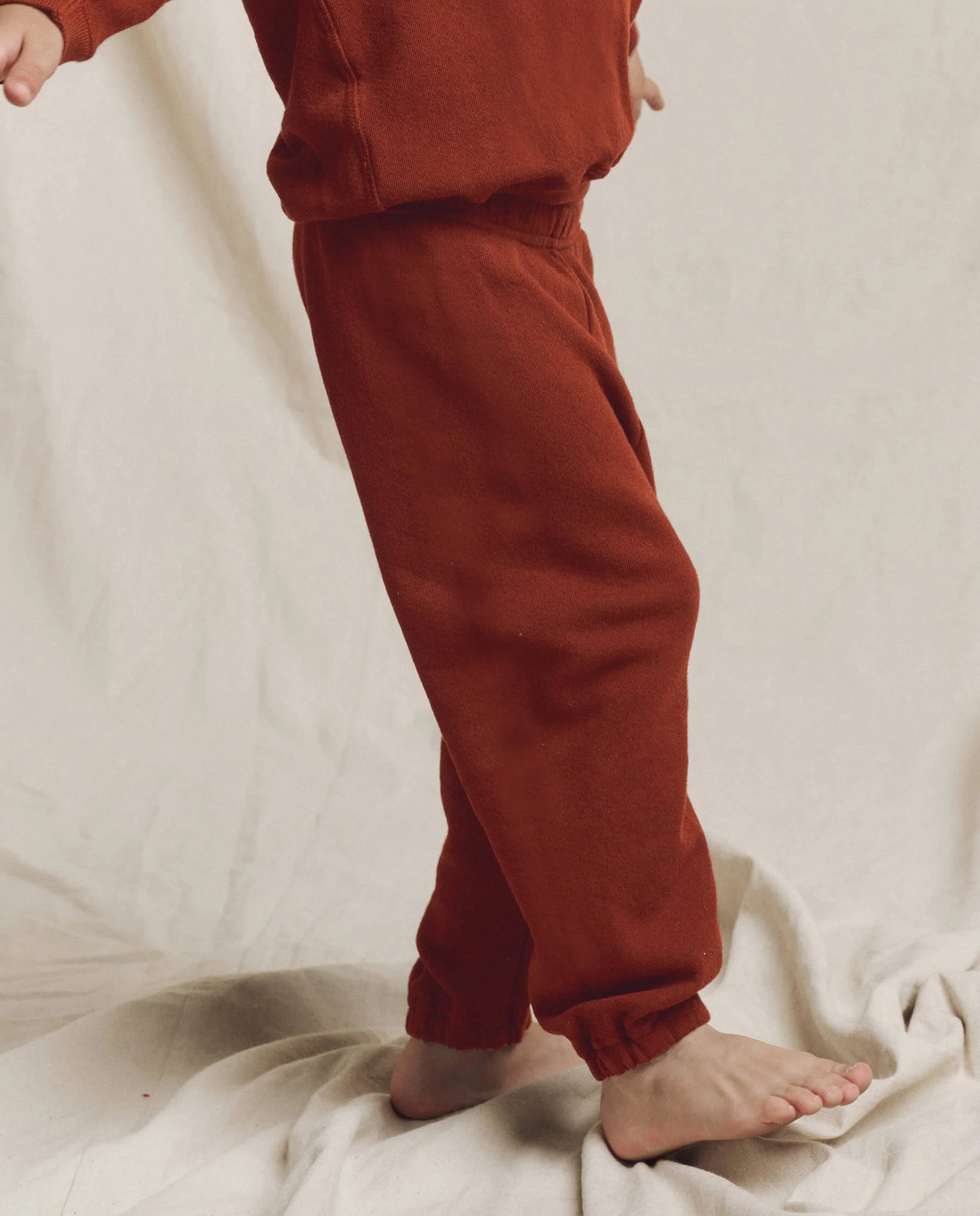 The Little Stadium Sweatpant. Solid -- Brick