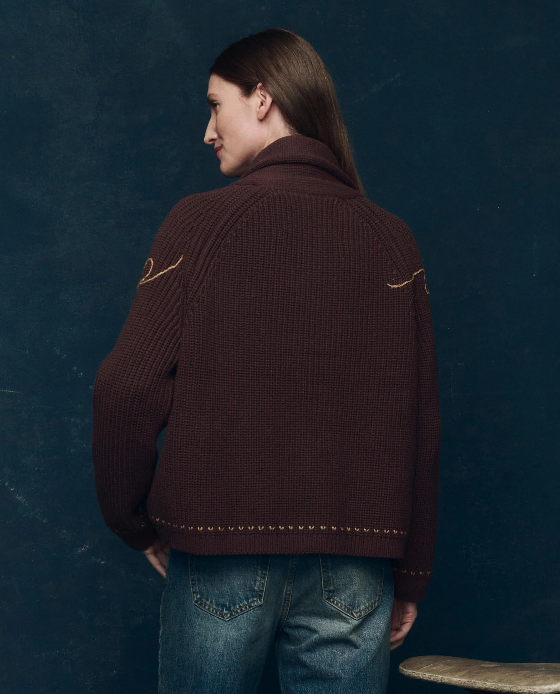 The Lasso Lodge Cardigan. -- Umber