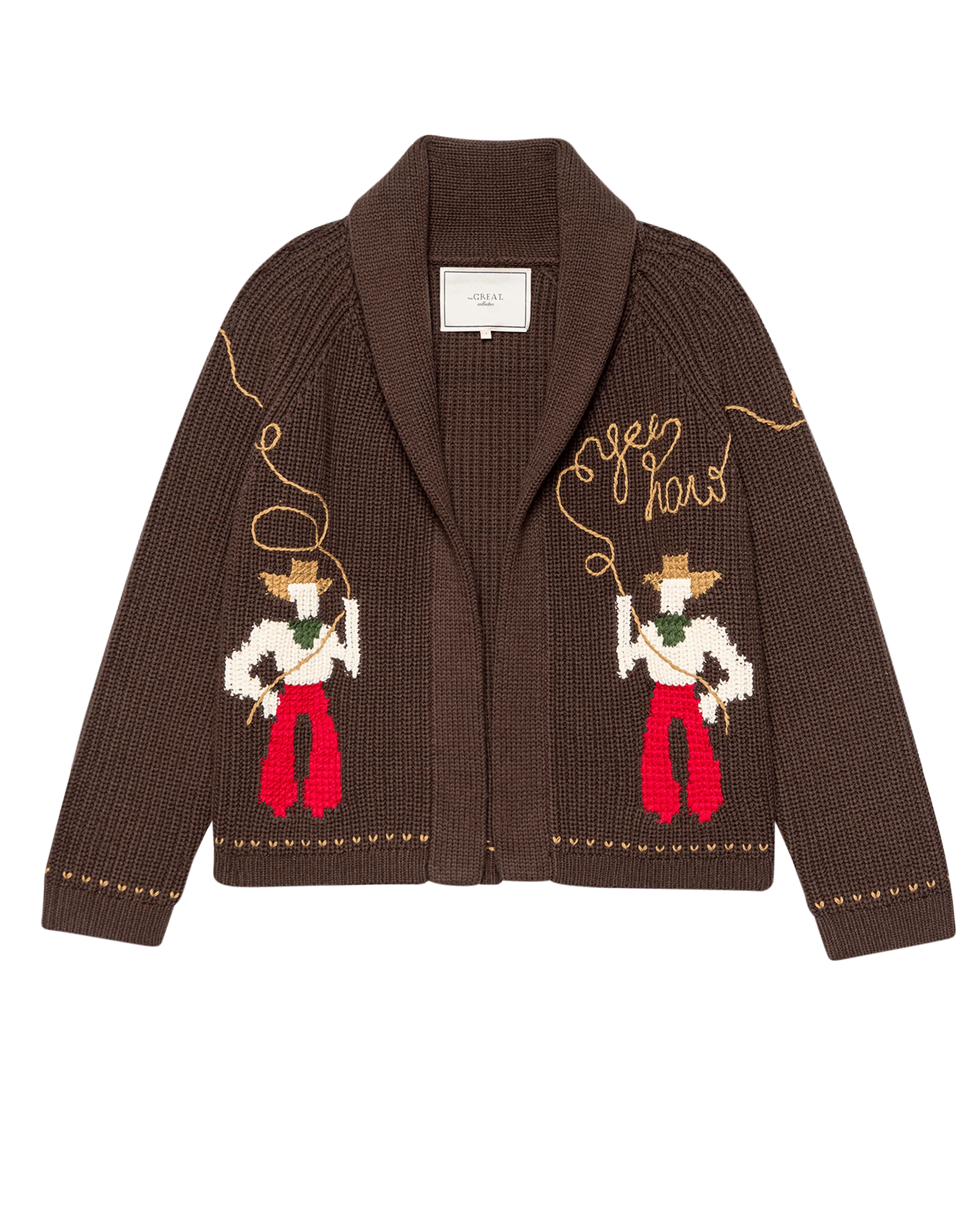 The Lasso Lodge Cardigan. -- Umber