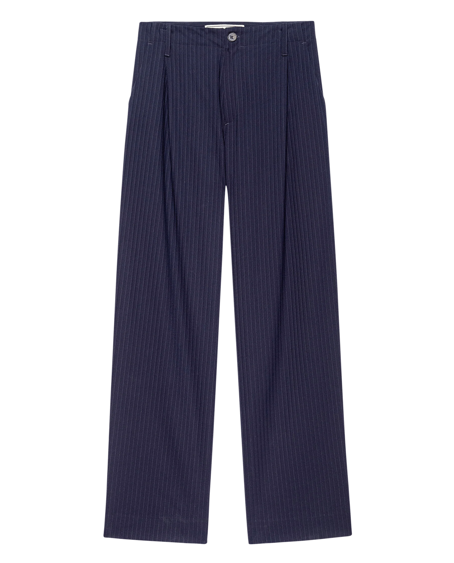 The Menswear Trouser. -- Dark Blue Stripe