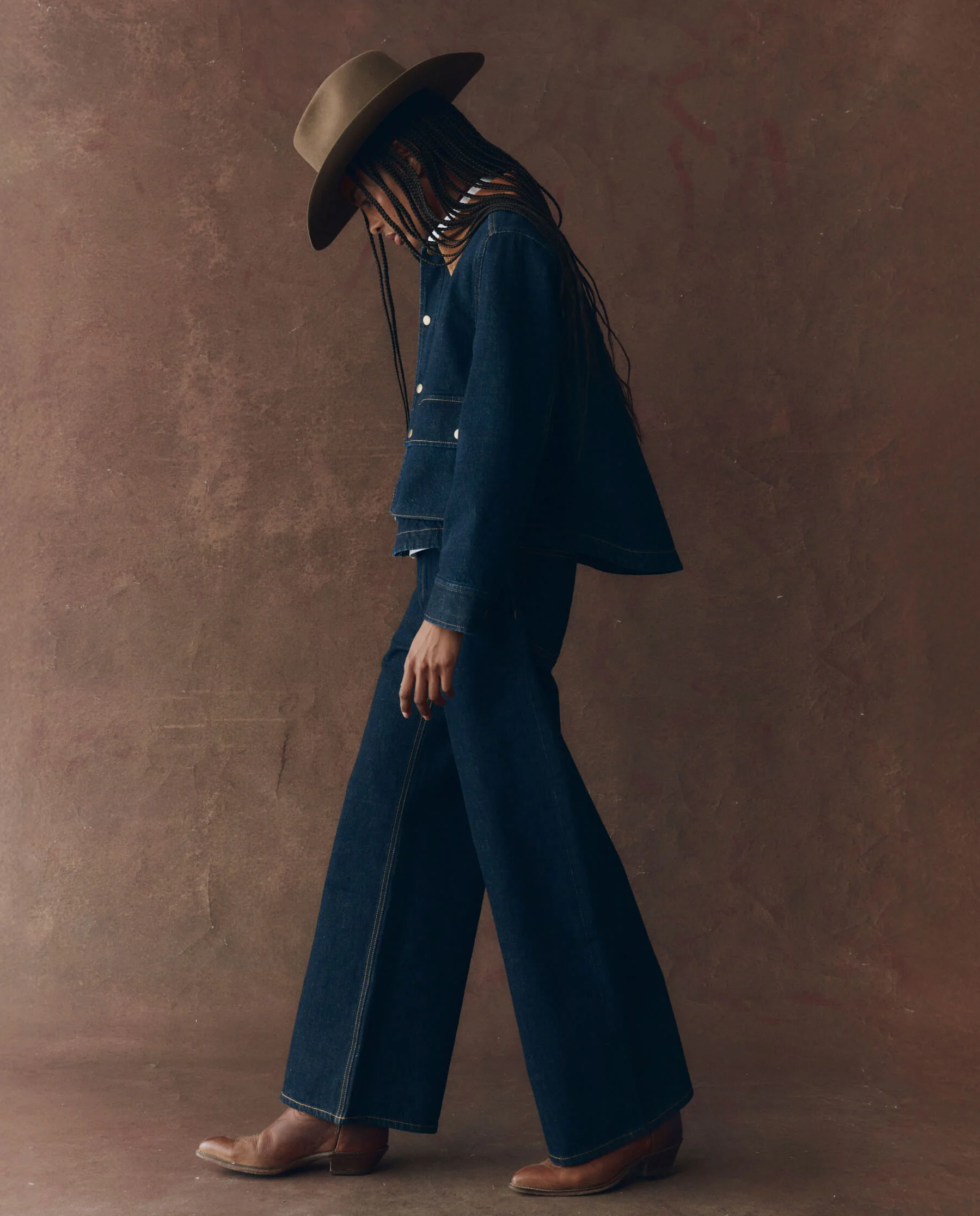 The Denim Swingy Jacket. -- Midnight Rinse