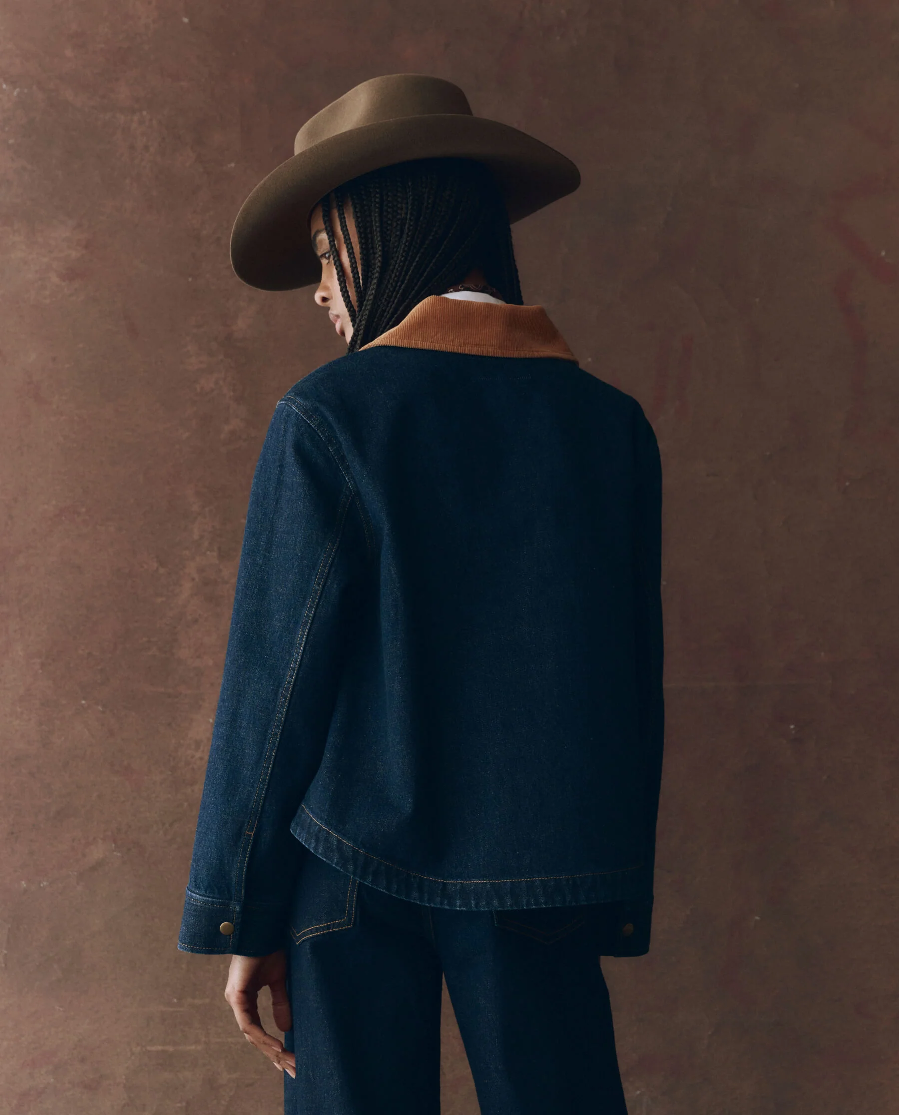 The Denim Swingy Jacket. -- Midnight Rinse
