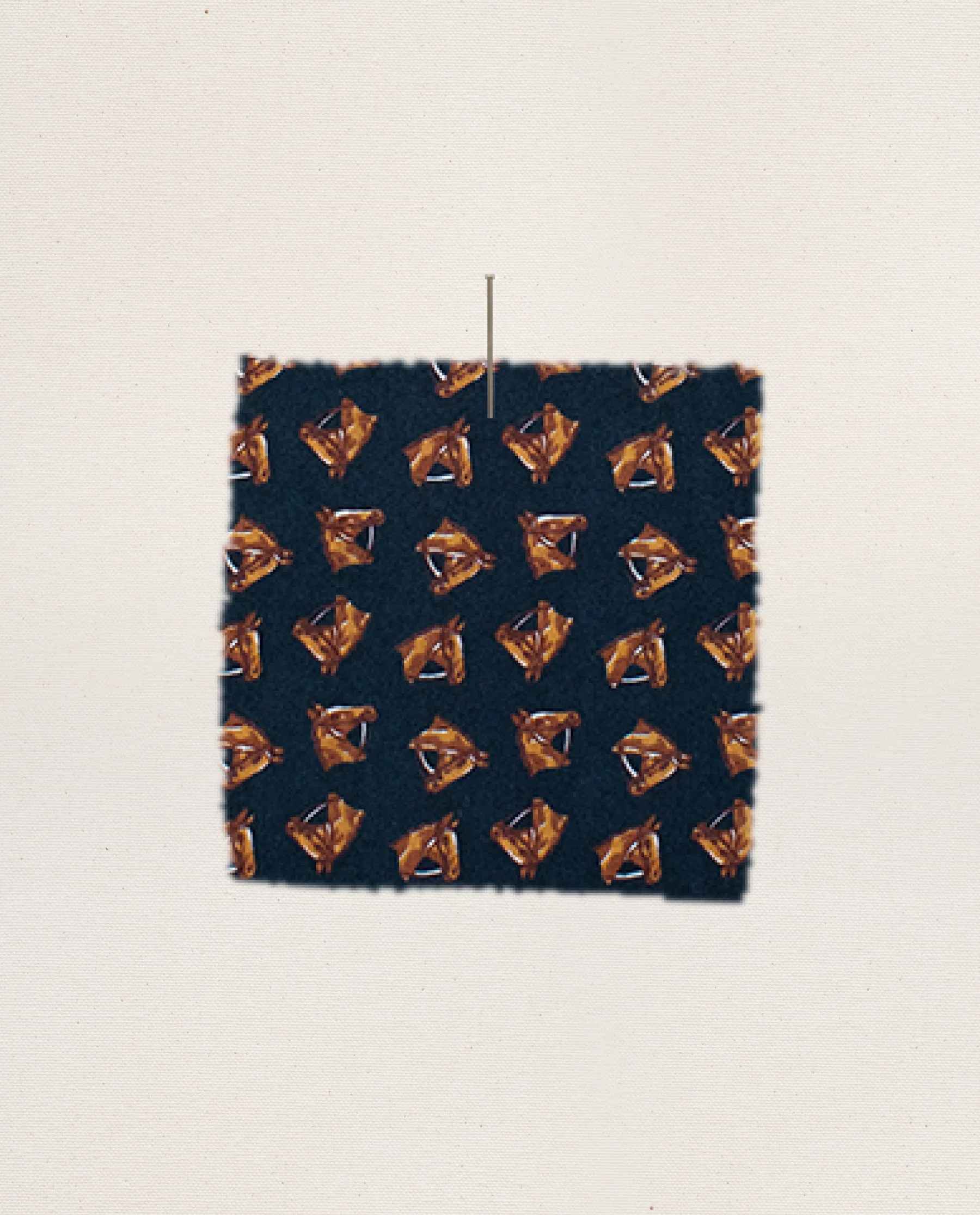 The Pajama Shirt. -- Navy Horse Medallion Print