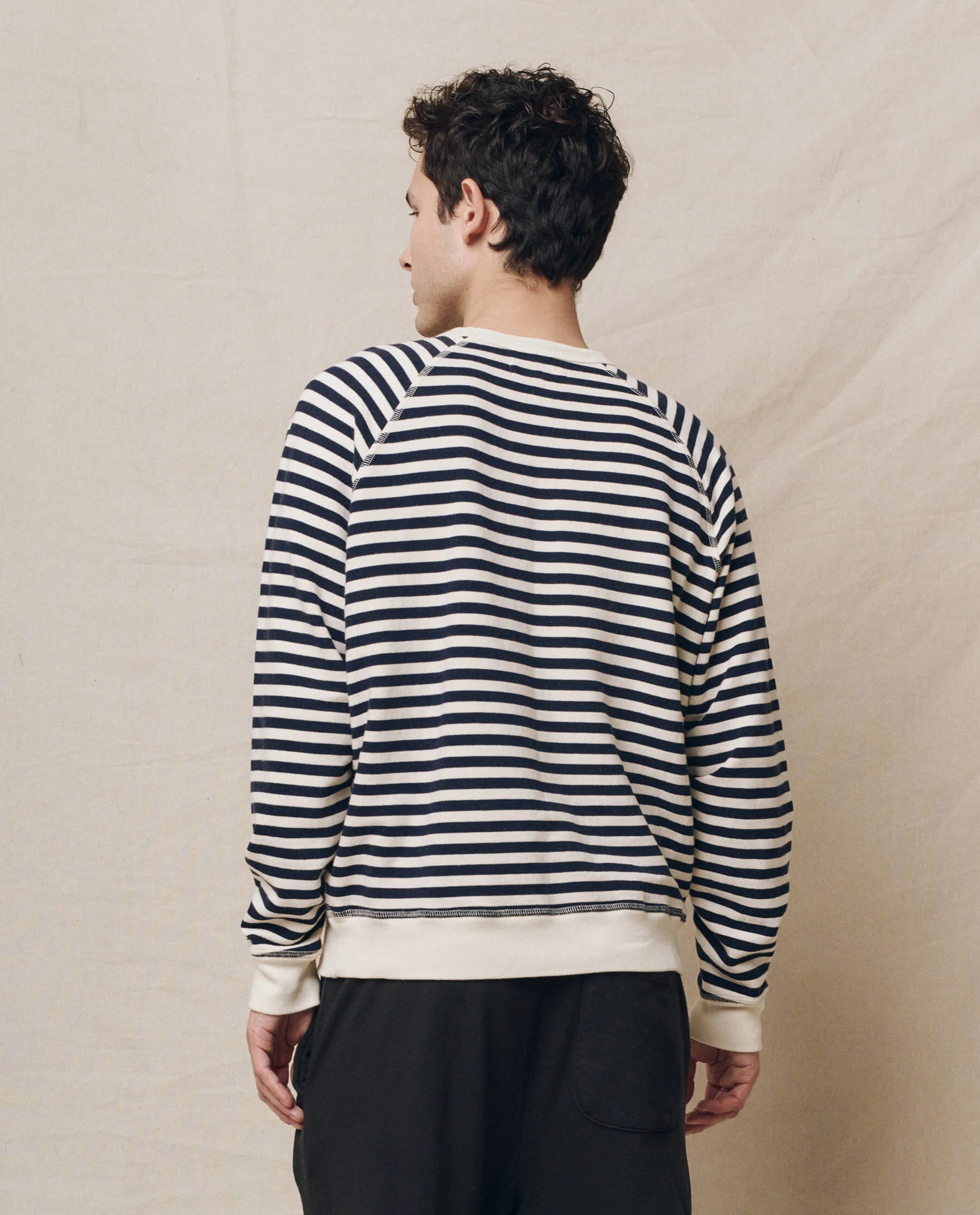 2394-the-men-s-college-sweatshirt.-navy-sailor-stripe-2.webp The Men's College Sweatshirt. -- Navy Sailor Stripe