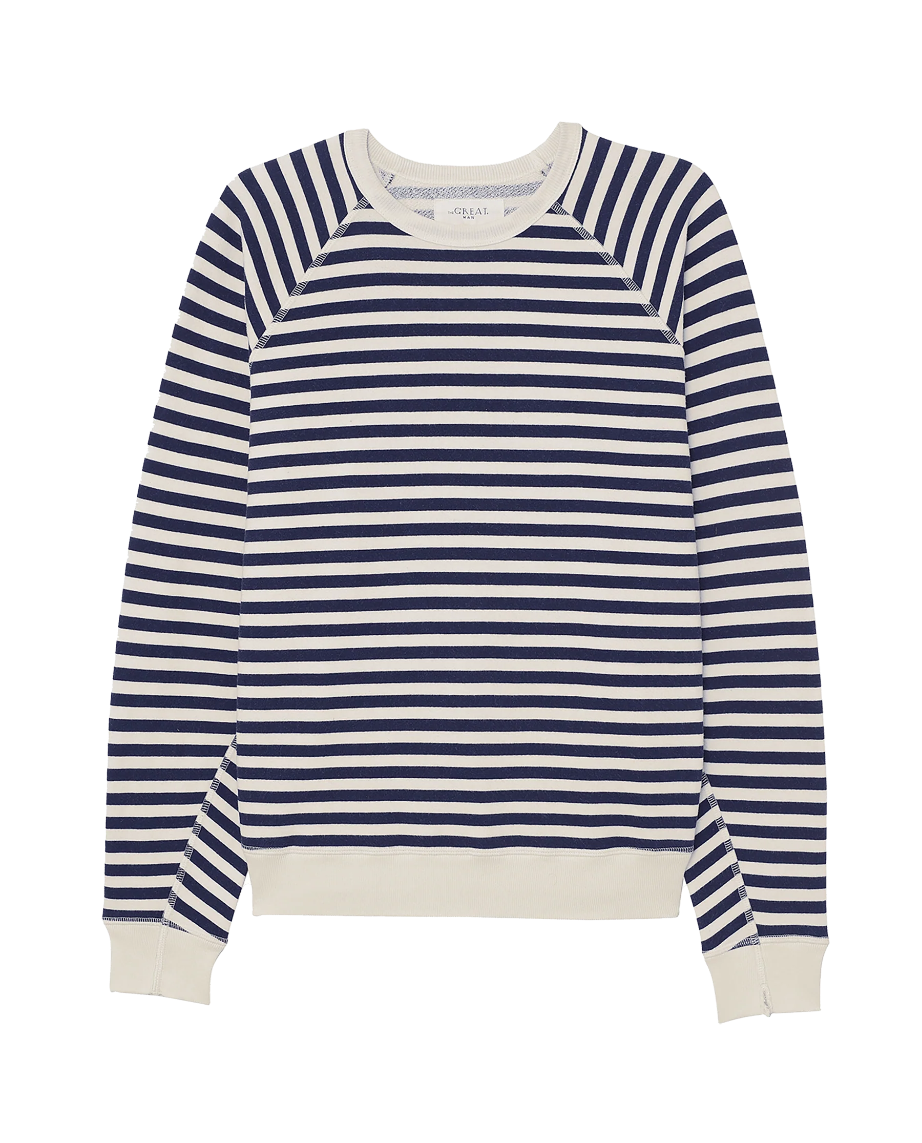 2394-the-men-s-college-sweatshirt.-navy-sailor-stripe-6.webp The Men's College Sweatshirt. -- Navy Sailor Stripe