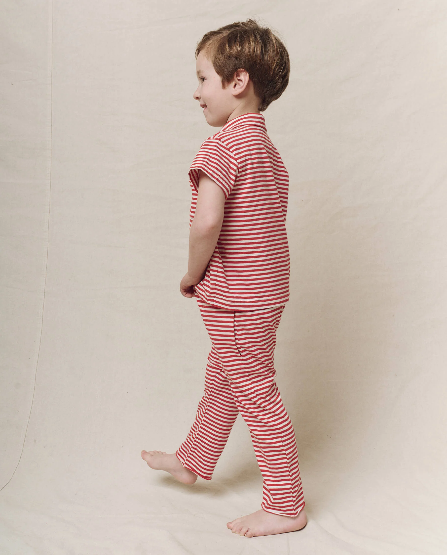 The Little Lacrosse Polo. -- Sun Cherry Stripe