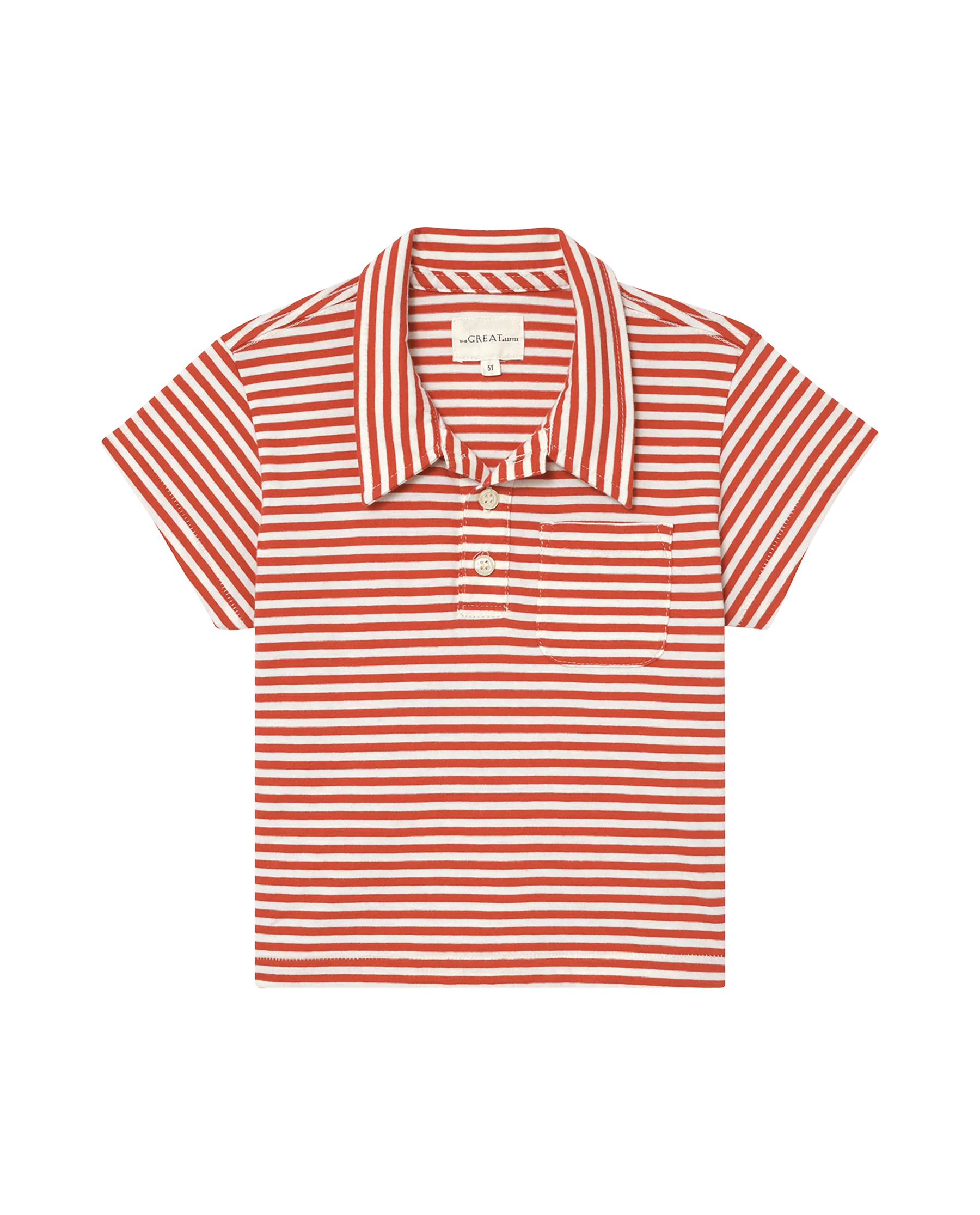 The Little Lacrosse Polo. -- Sun Cherry Stripe
